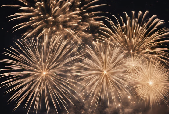 image of fireworks exploding in the sky above babyspace Coachella valley in palm desert