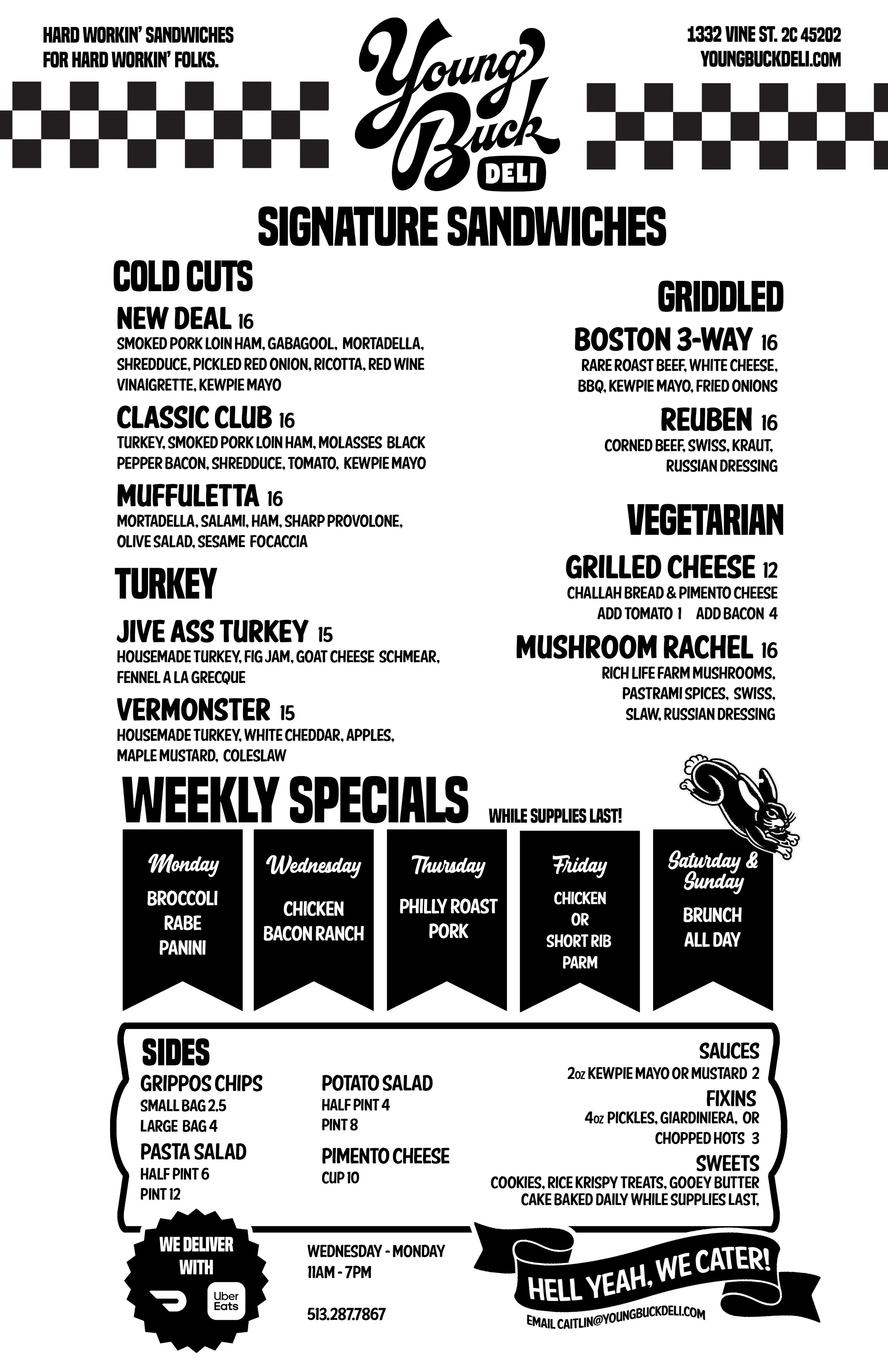Menu 1 — Young Buck Deli