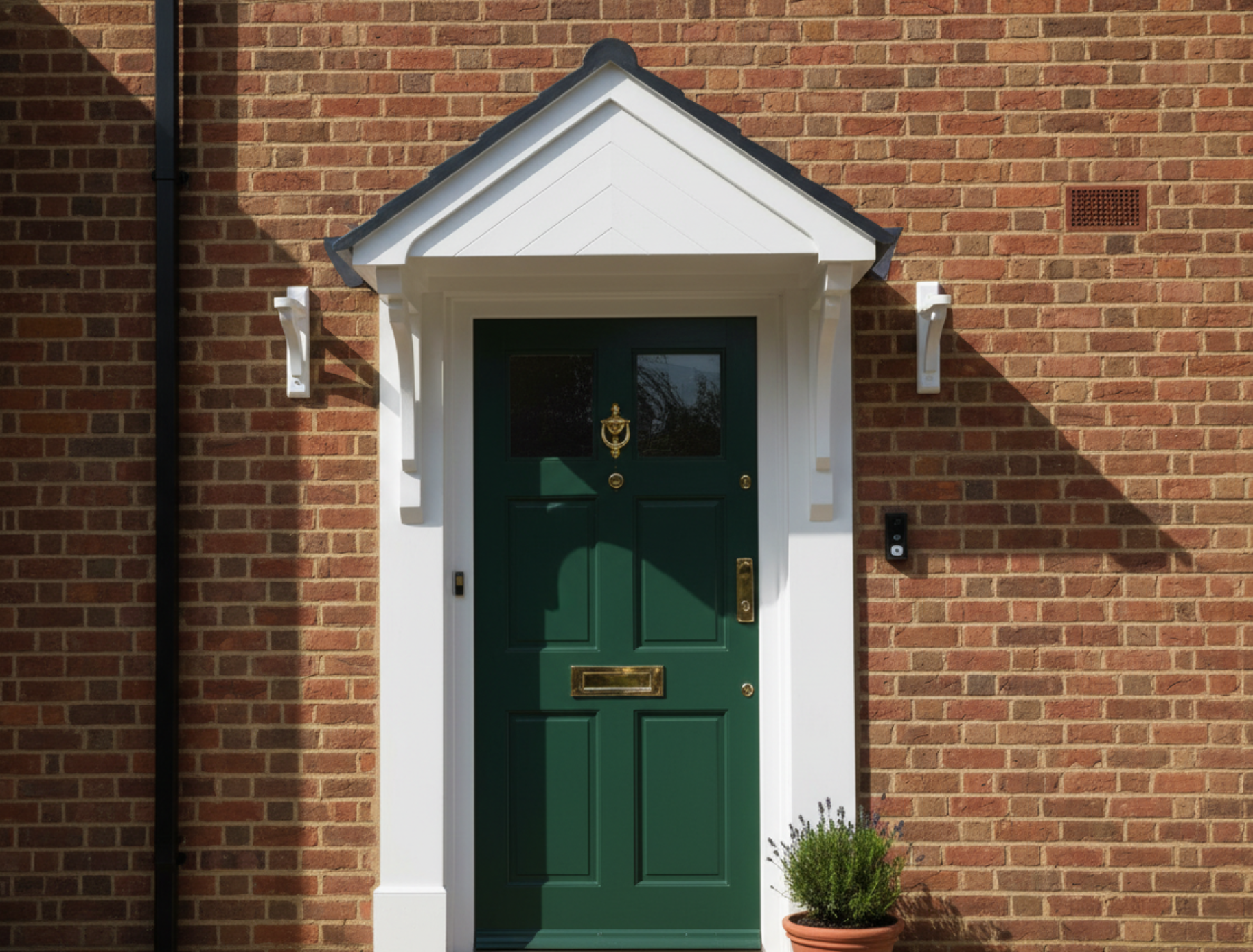 Epney - GRP over door canopy with Grey / Black tile roof effect