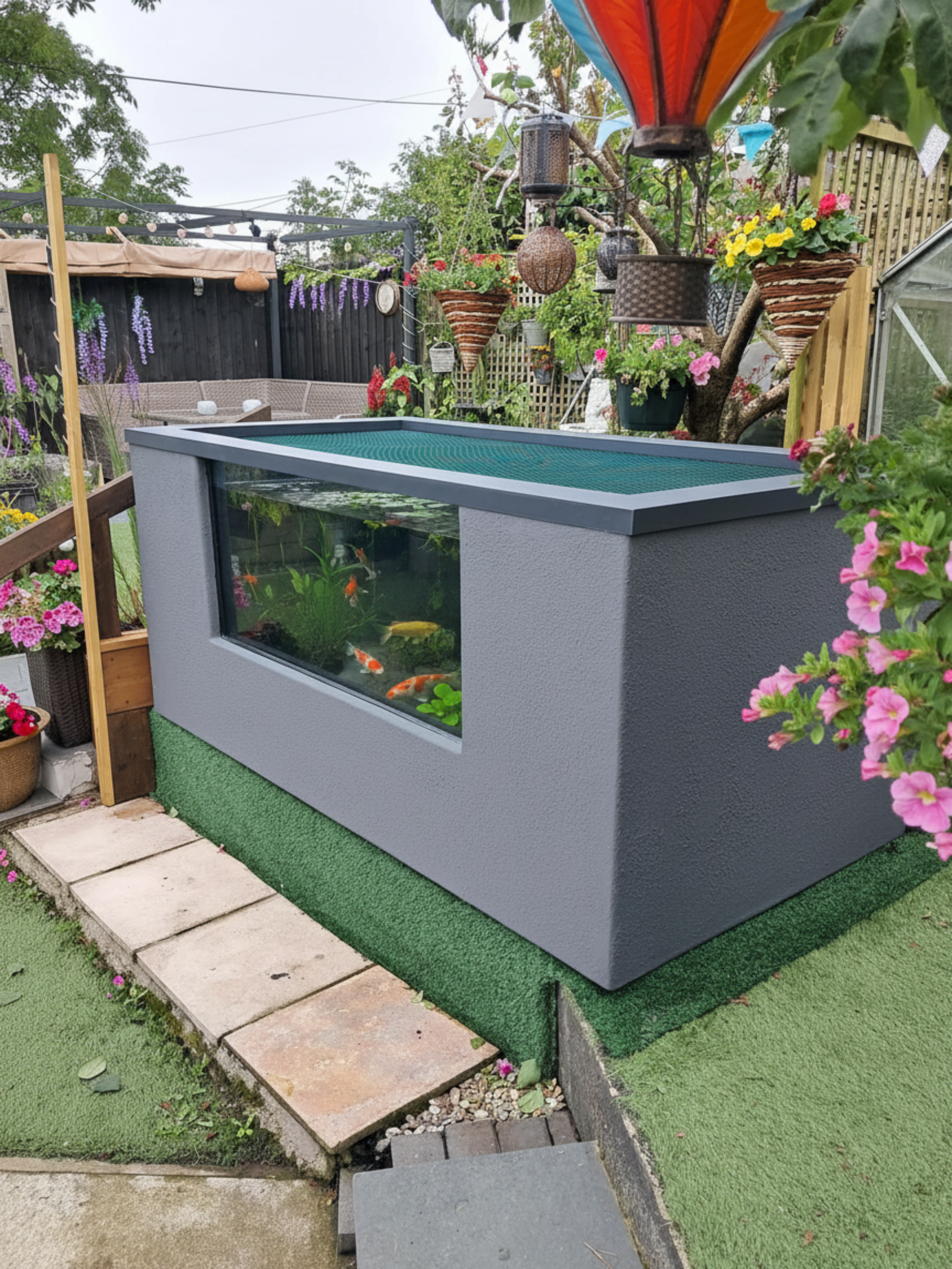 installed pond with fish and net capping.png