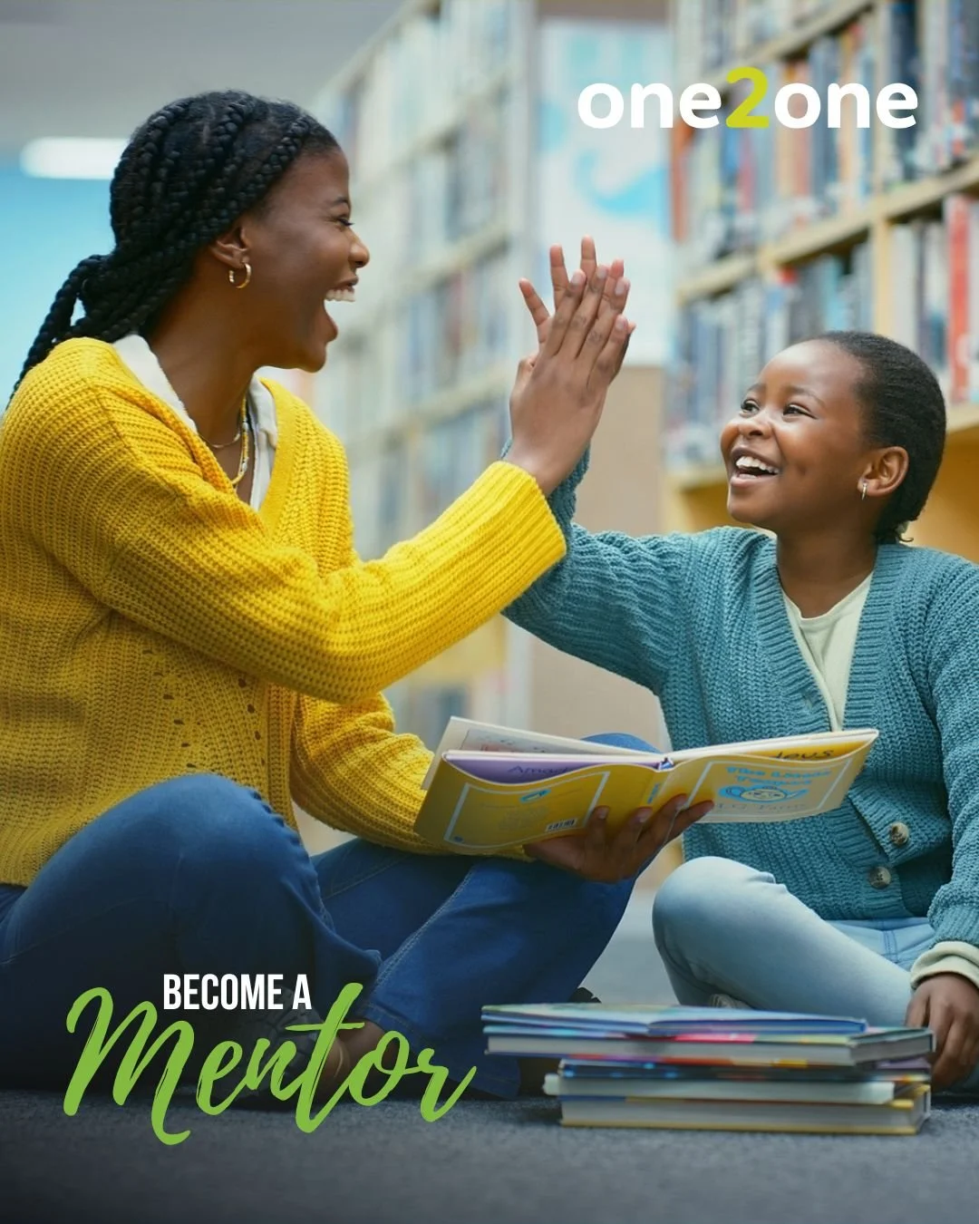 Are you looking for a meaningful way to give back to our community?
Become a Mentor with one2one!

Just a few hours a month can make a big difference in a young person's life.
At one2one, mentors spend meaningful one‑on‑one time with youth through si
