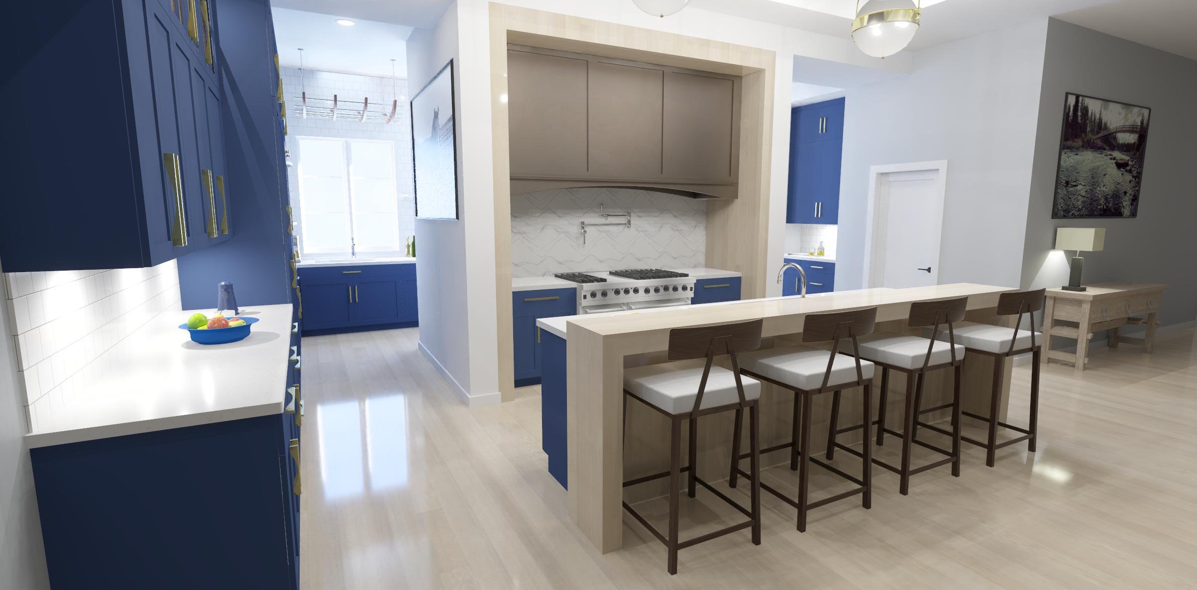 Rendering of Custom Home Kitchen by Design. Render. Go.