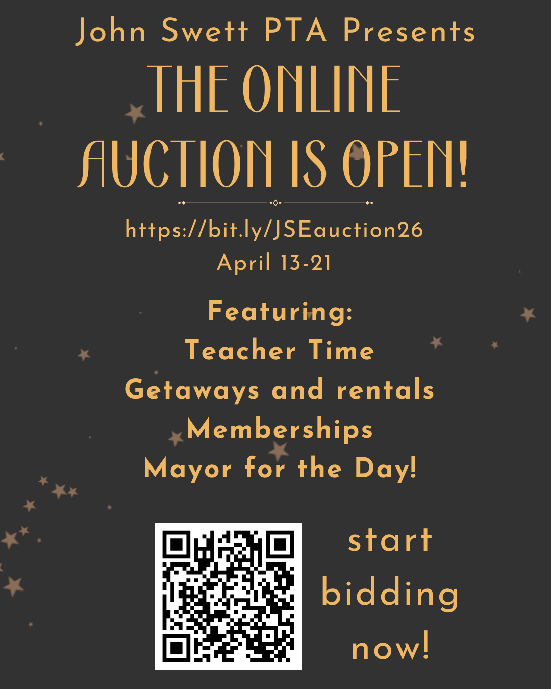 JSE ANNUAL AUCTION, Saturday April 25, 5:30p-10:30p Martinez Event Center