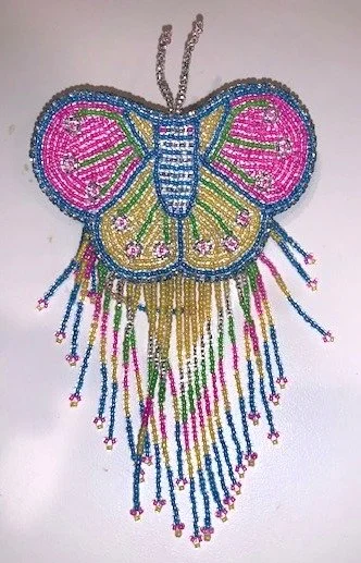 Beaded Butterfly Hair Clip — Texas Quilt Museum display picture 2