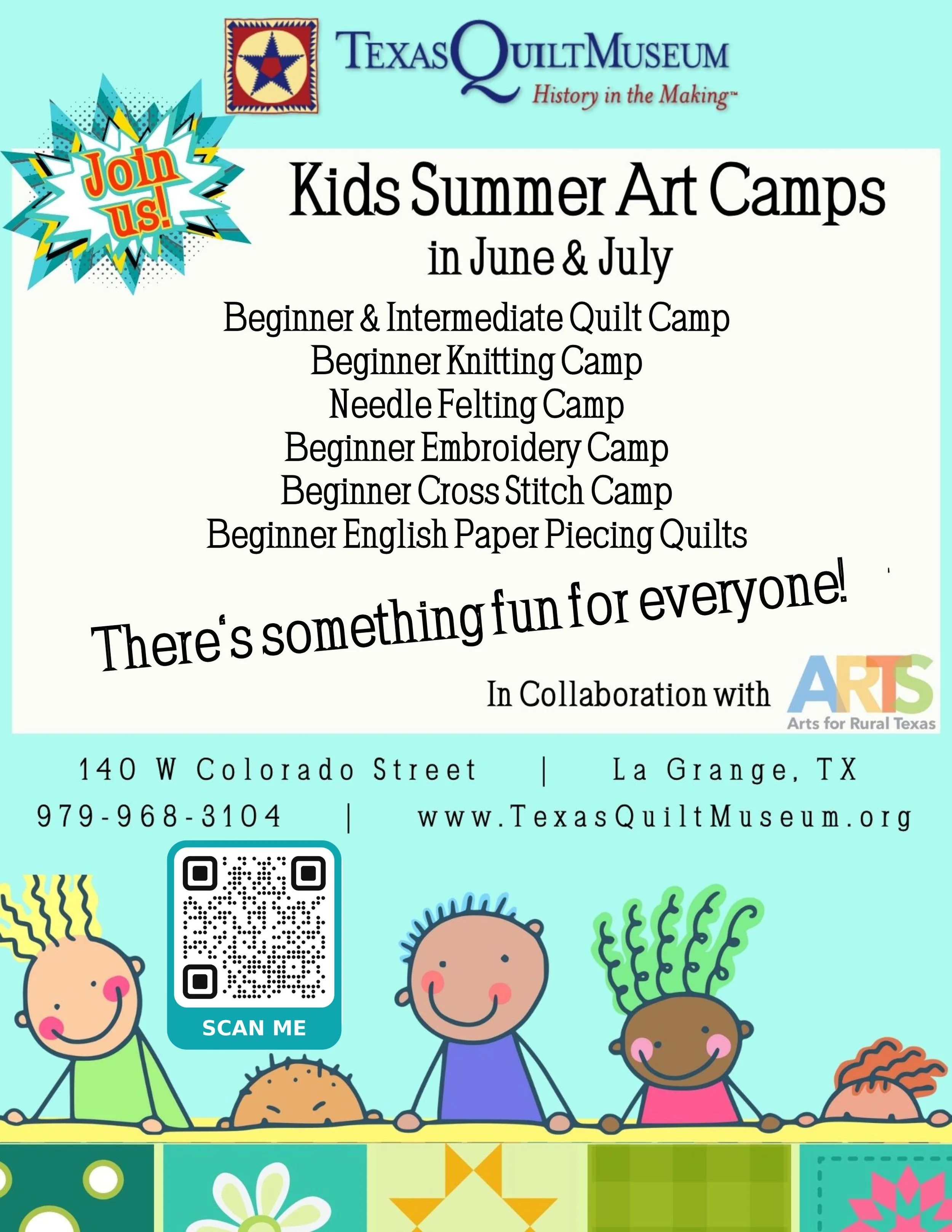 Kids’ Summer Art Camps with ARTS for Rural Texas!