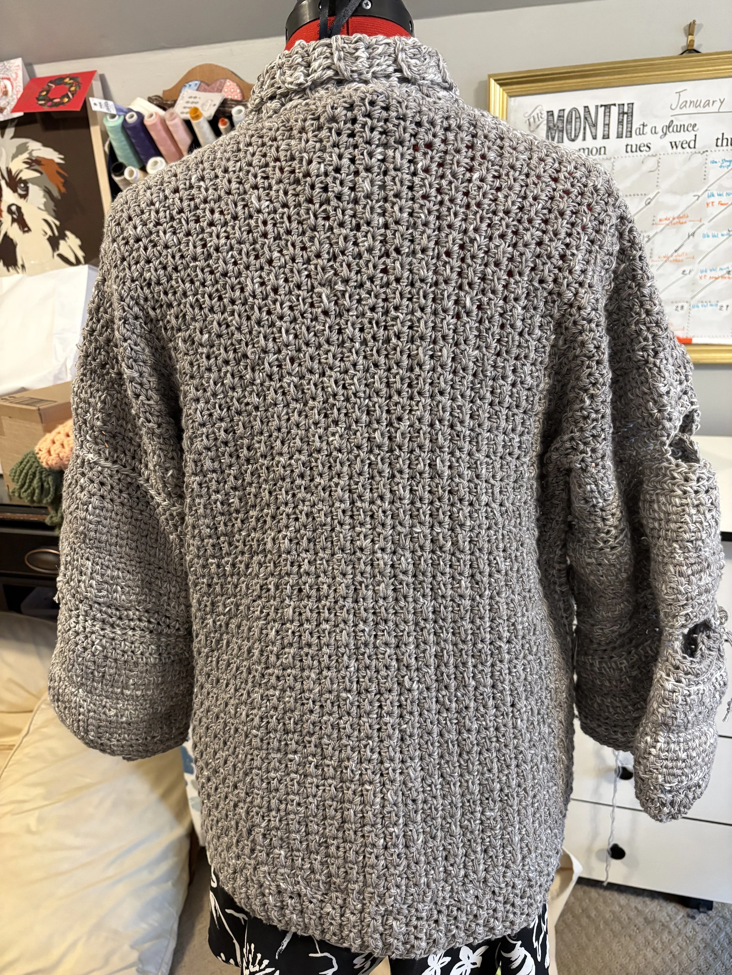 Back of cardigan (OMG it turned out so great!) 