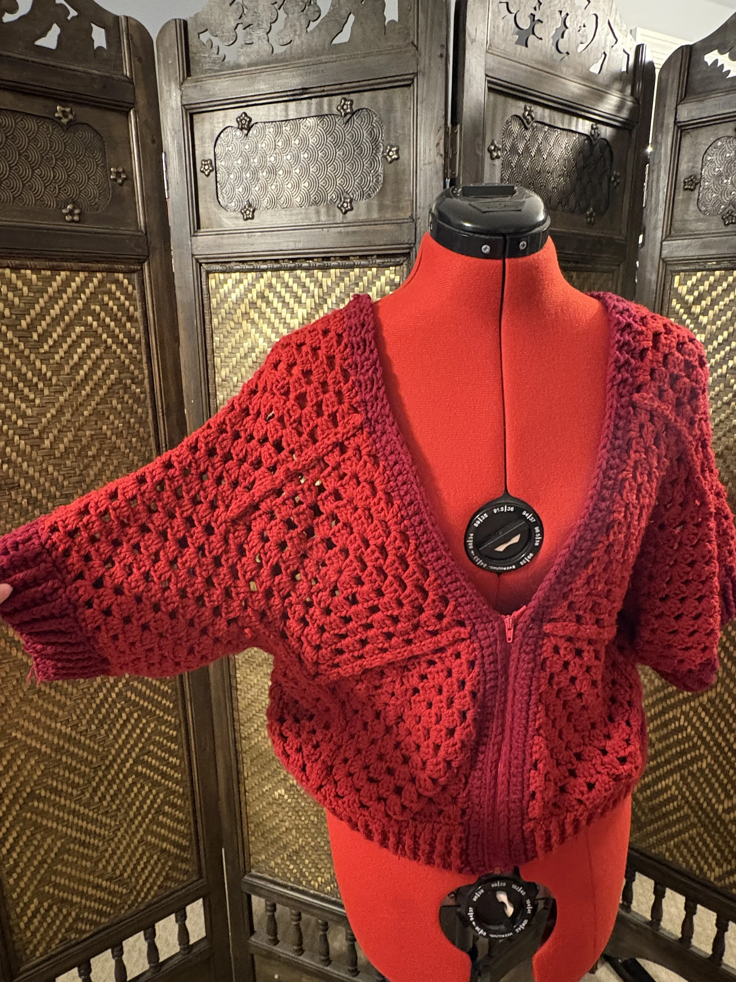 Zip-up Cropped Sweater (short-sleeves)