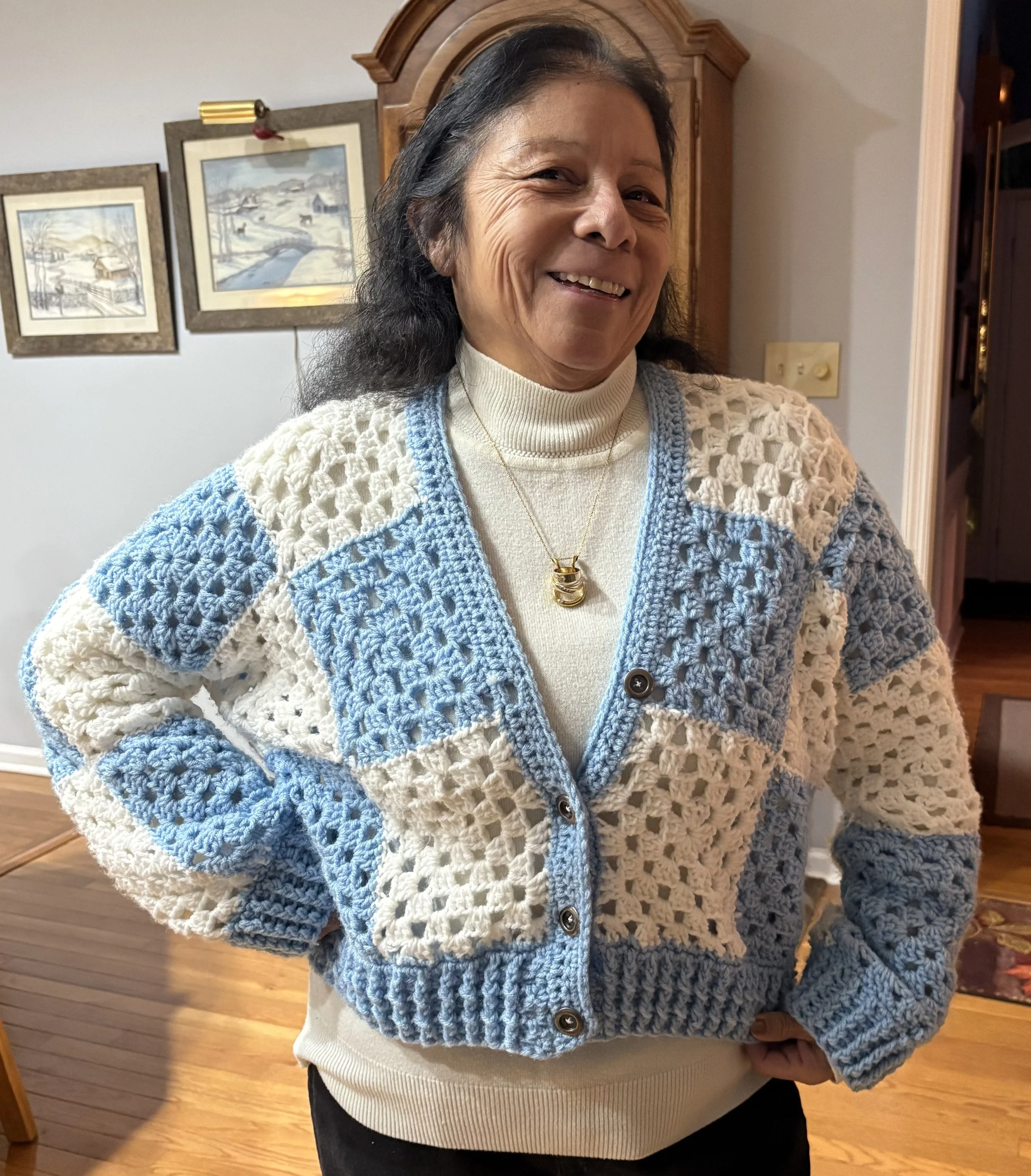 Mom in checkered sweater.jpg
