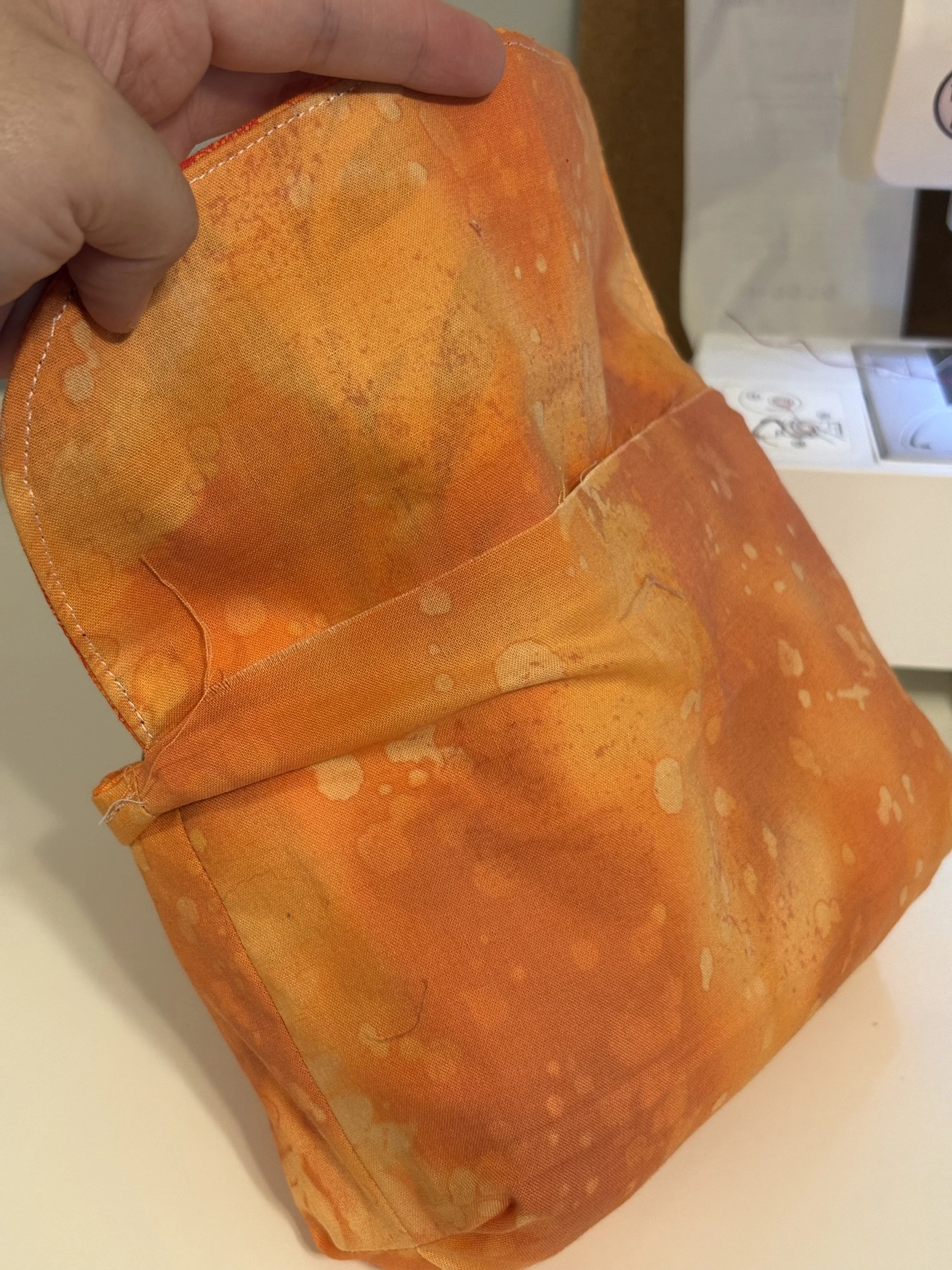Purse flipped right-sides out, lining facing out