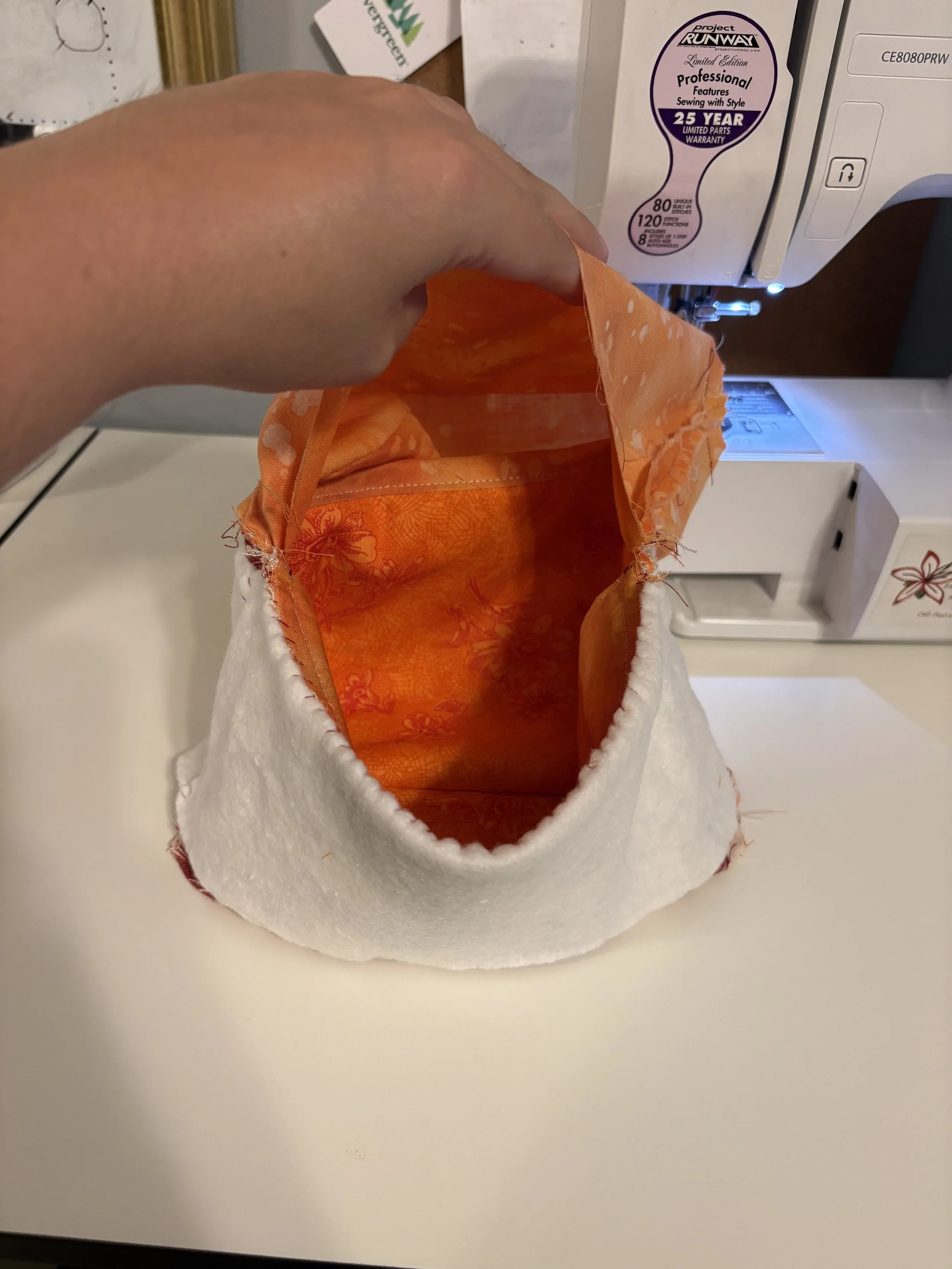 Pieces folded inside out, ready to flip 
