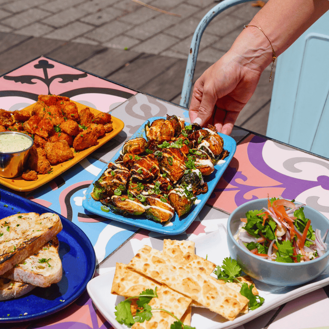 tapas spread sunlight