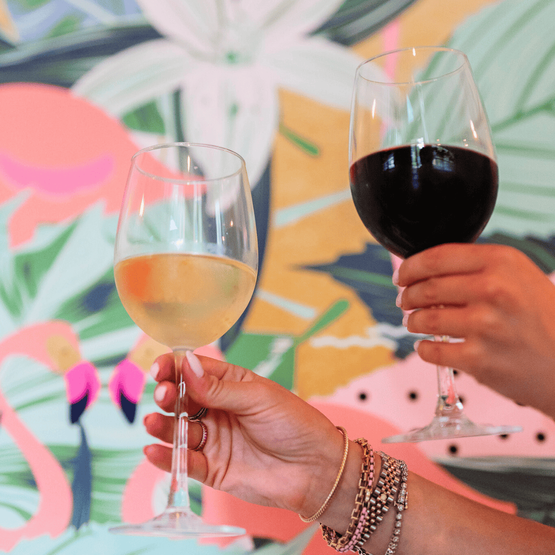 wine glasses buena vida wall art