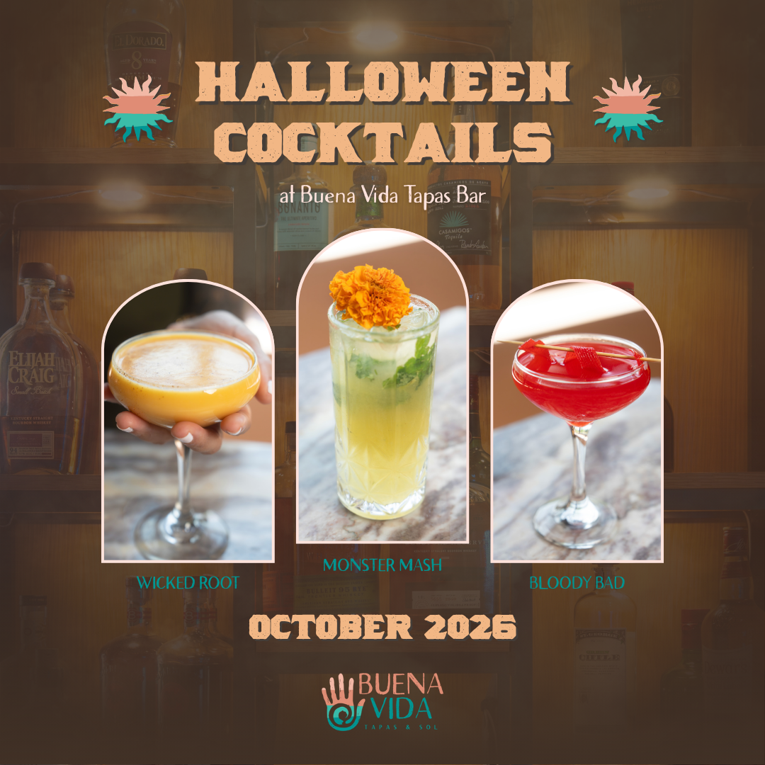 Halloween cocktails at Buena Vida Tapas Bar, three limited-time cocktails available all October