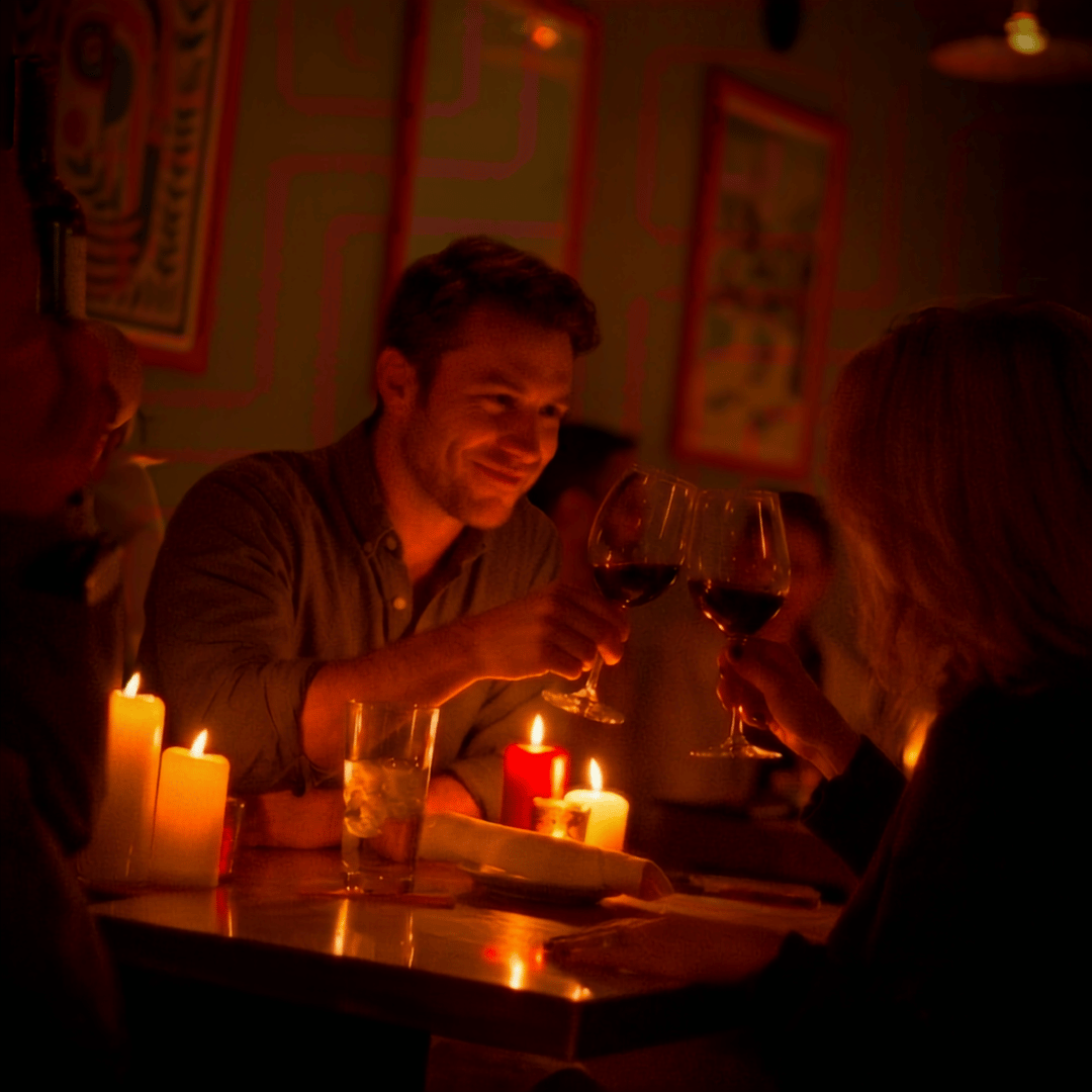 candlelit dinner buena vida wine cheers