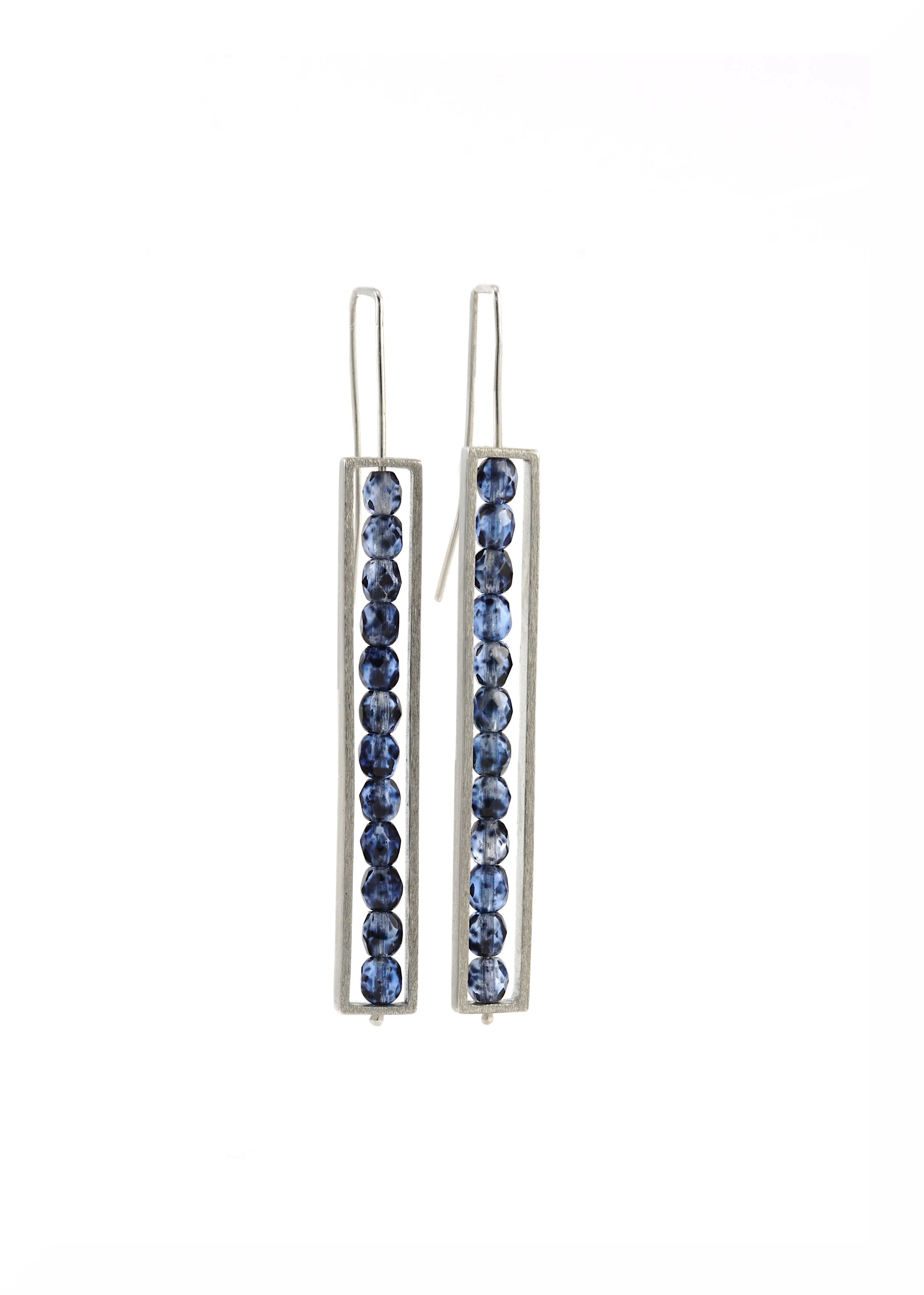 Bar Earrings with Vintage Glass Beads