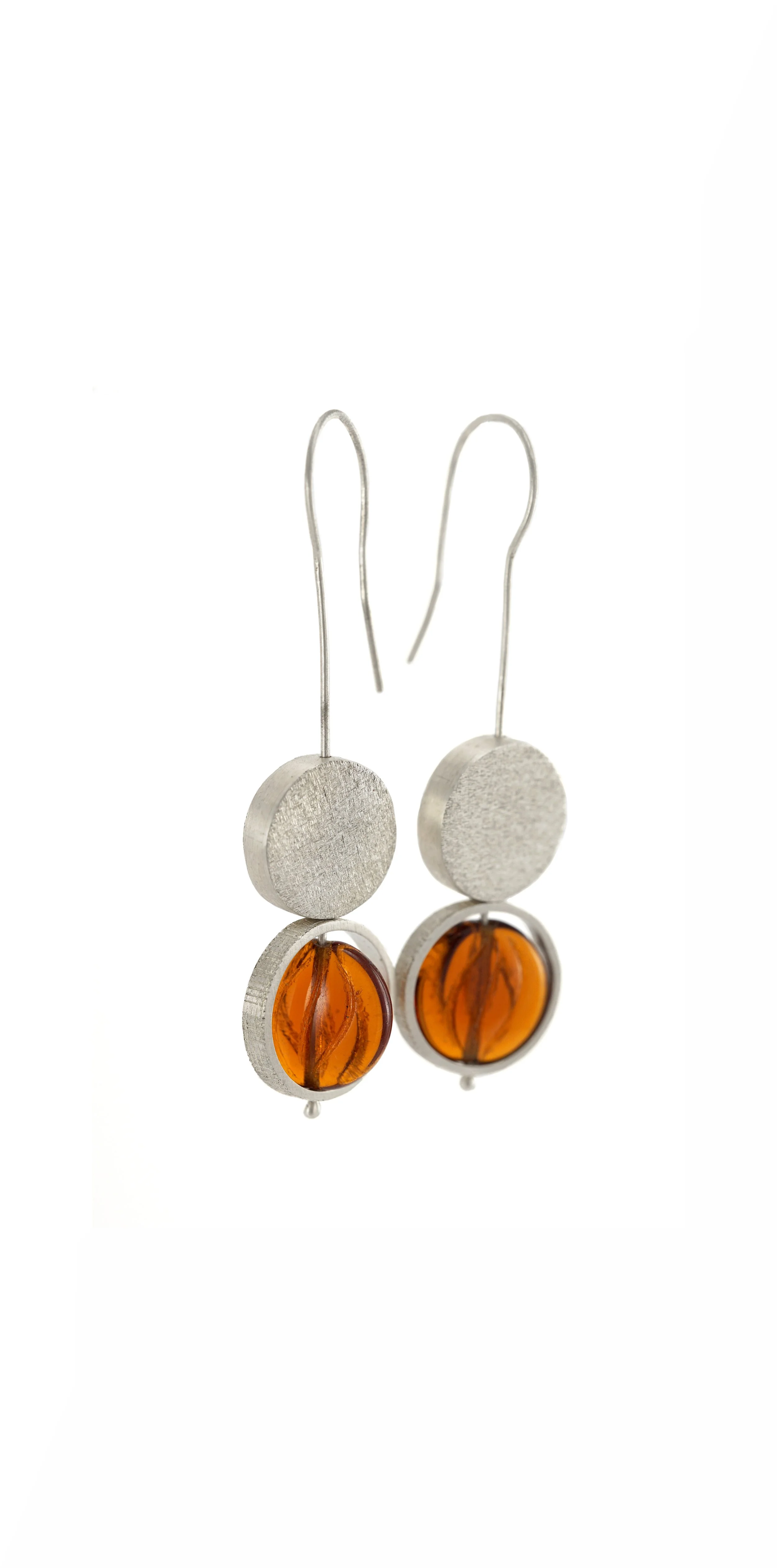 Amber Circle Drop Earrings
