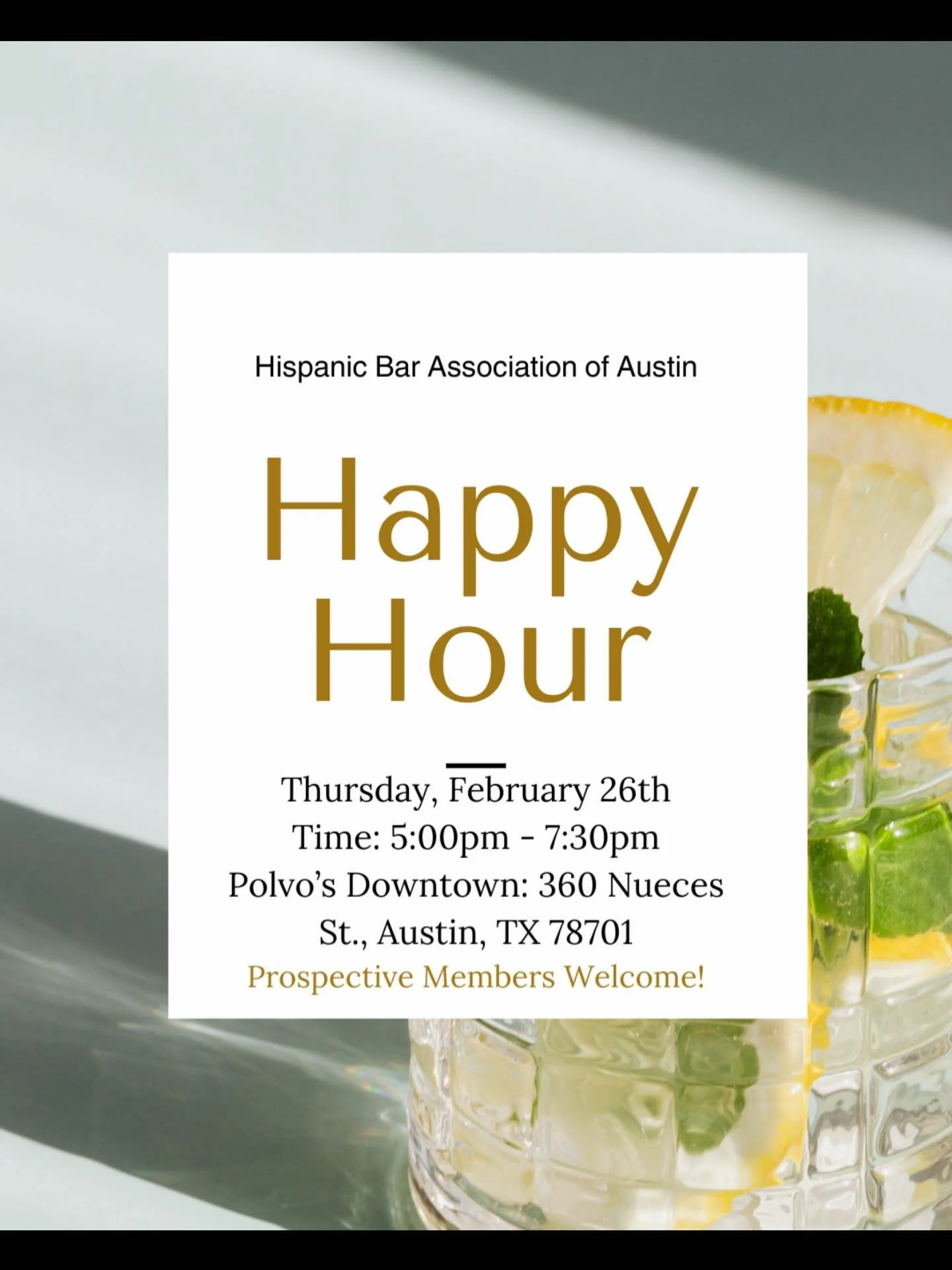 Our first happy hour of the year will be February 26, 2026 at 5pm! We look forward to seeing you next Thursday!