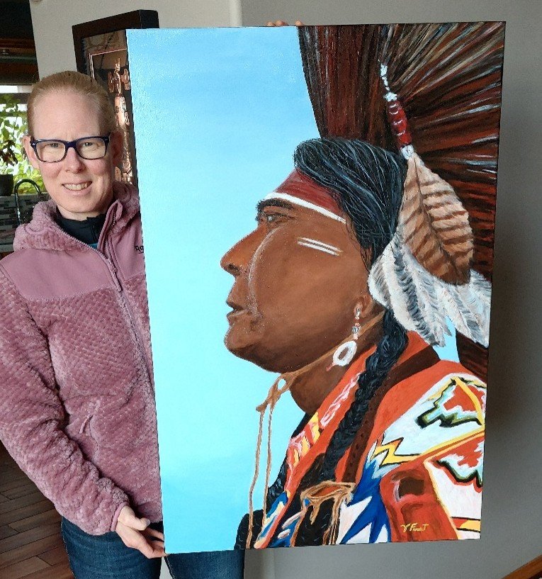 SOLD: Cree Man During a Truth and Reconciliation Event 36"x24"