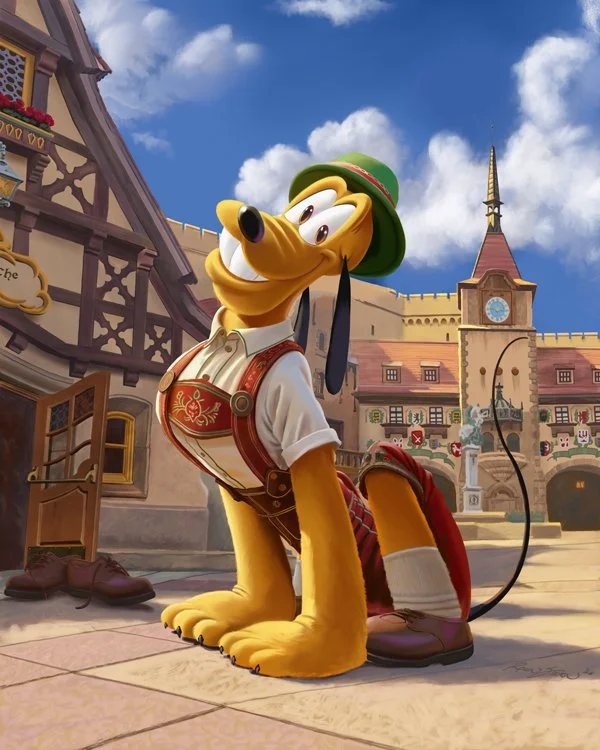Bavarian Pup - Pluto in German Pavilion - a digital painting by Ronn Stern