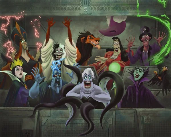 Disney Villains Ride the Hollywood Tower Hotel