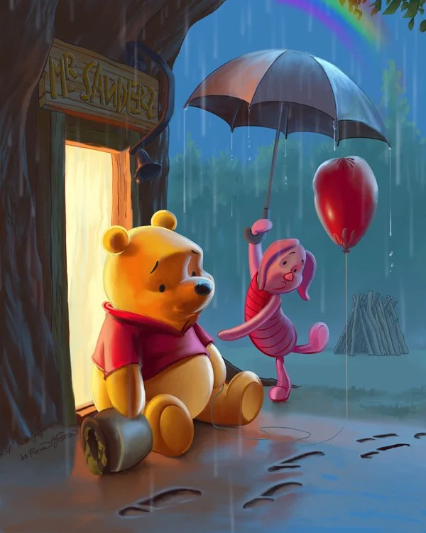 Rainy-day Doorstep Winnie &amp; Piglet