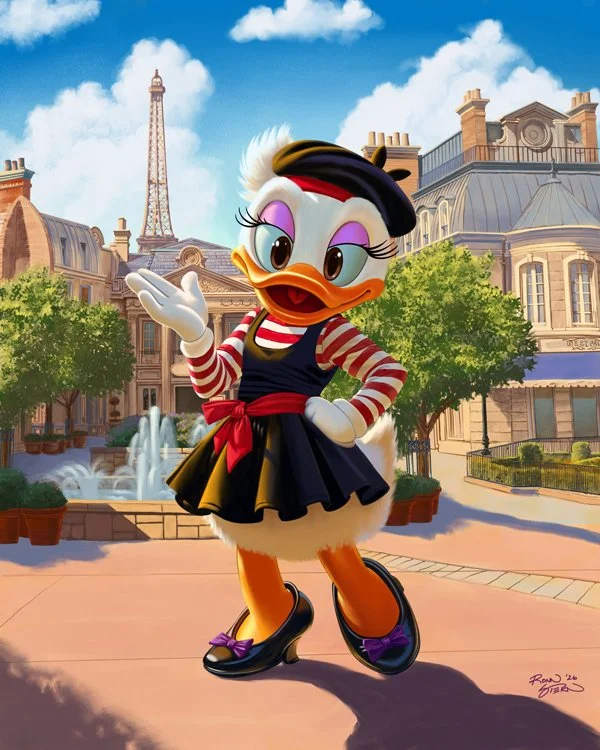 Dame Daisy in France Pavilion - a digital painting by Ronn Stern
