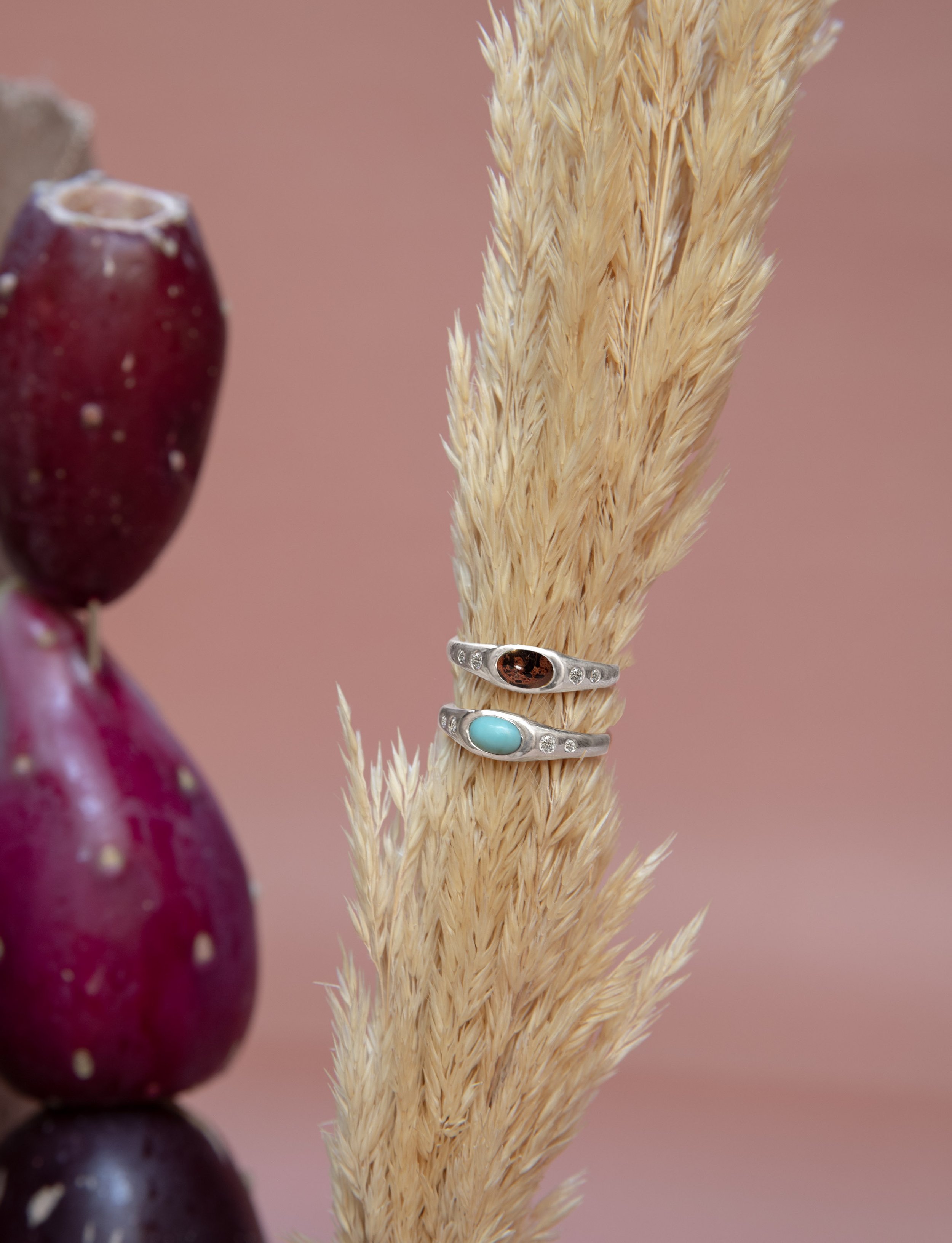 The Mini Pedestal Ring with Obsidian and Sapphires in Silver-Alt1.jpg