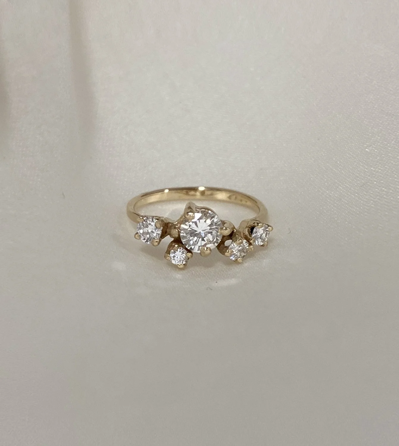 Mariana’s Engagement Ring - 14k gold ring made using repurposed heirloom diamonds from the customer's grandmother ring