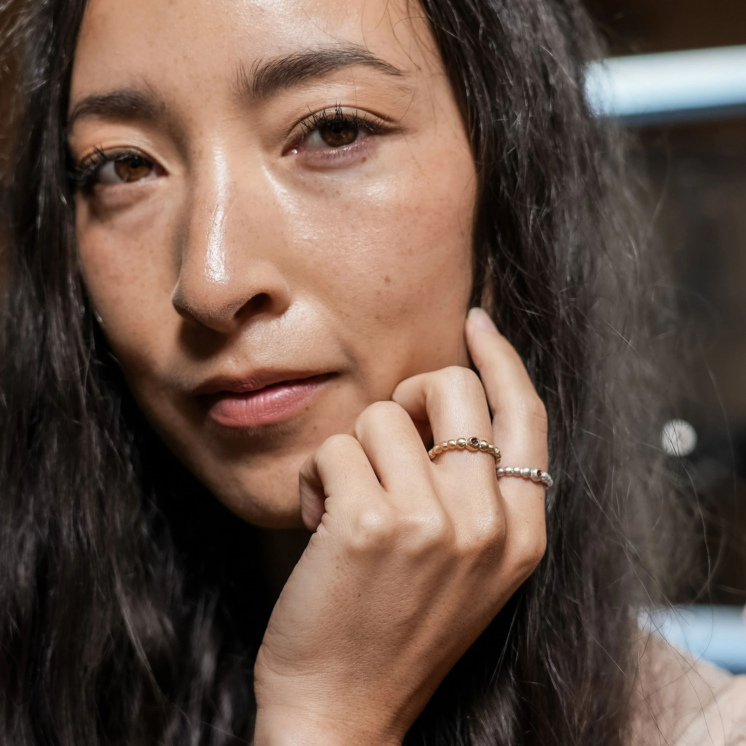 The Small Tributo Ring with Garnet in 14k Gold.jpg