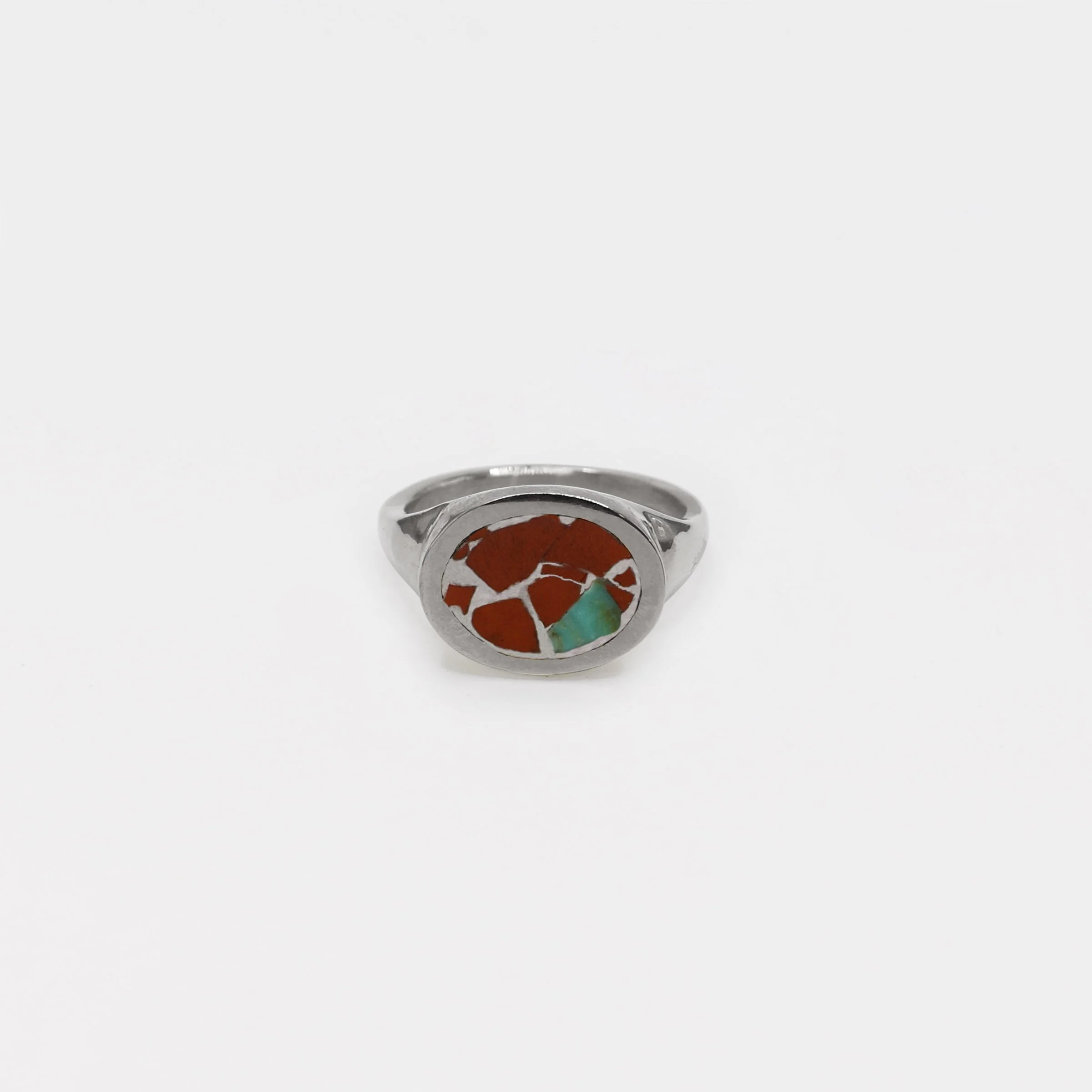 The Mosaico Ring with Jasper and Turquoise in Silver.jpg