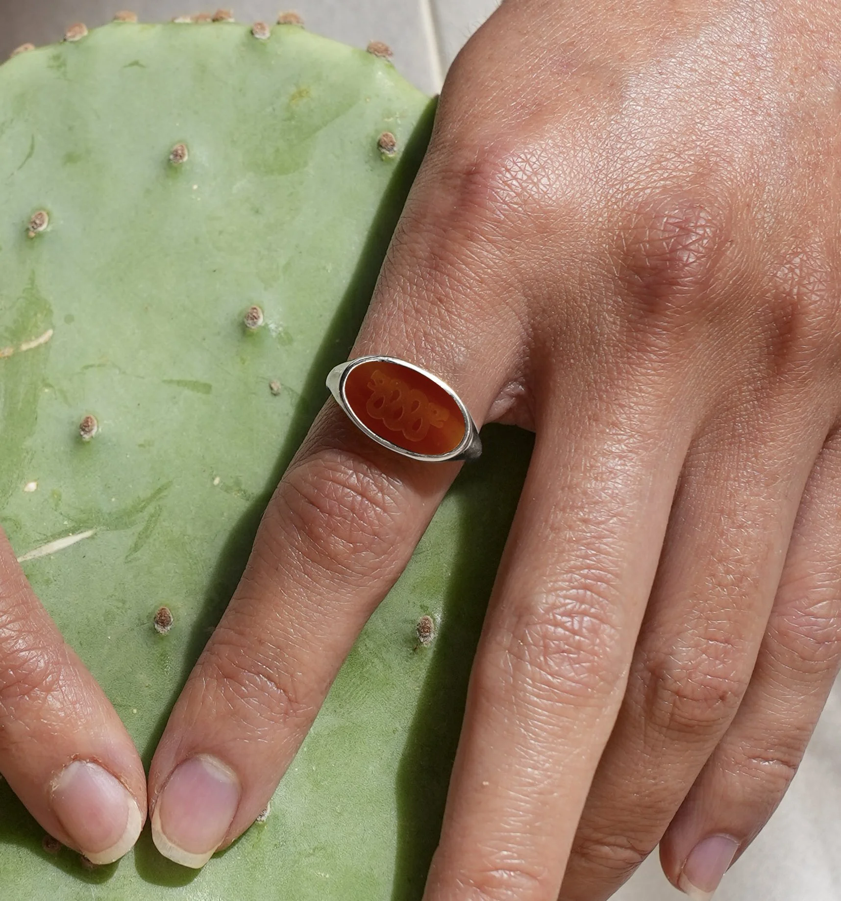 The Sello Ring with Carnelian in Silver.jpg
