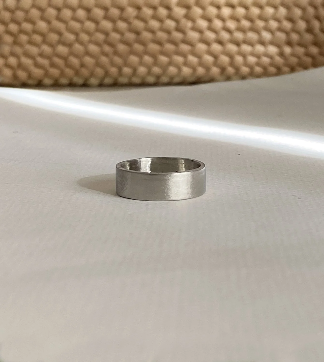 Marco’s Wedding Band - Square edge 14k white gold band with a satin finish