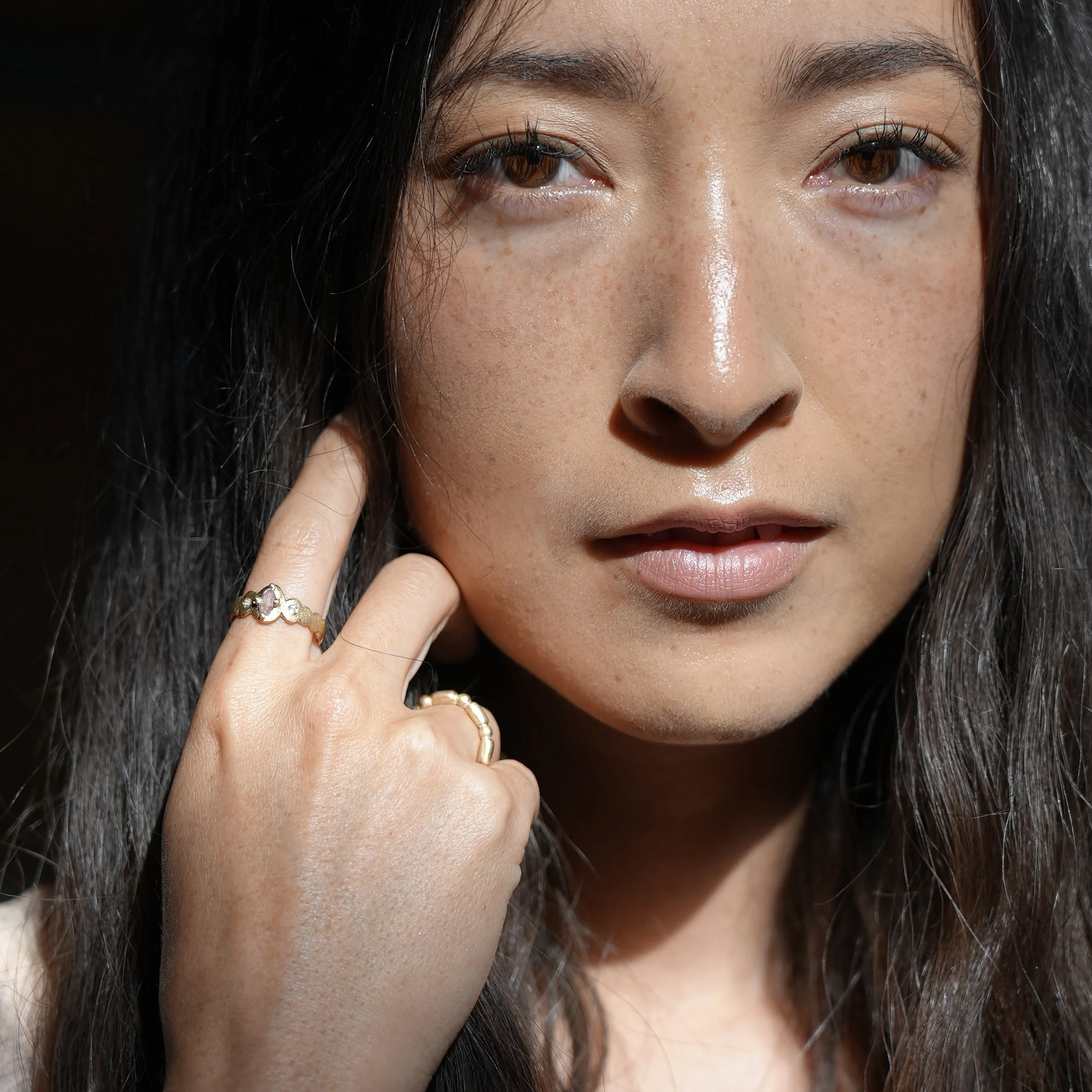 The Grand Relato Ring with pink and Sapphires in 14k Gold.jpg