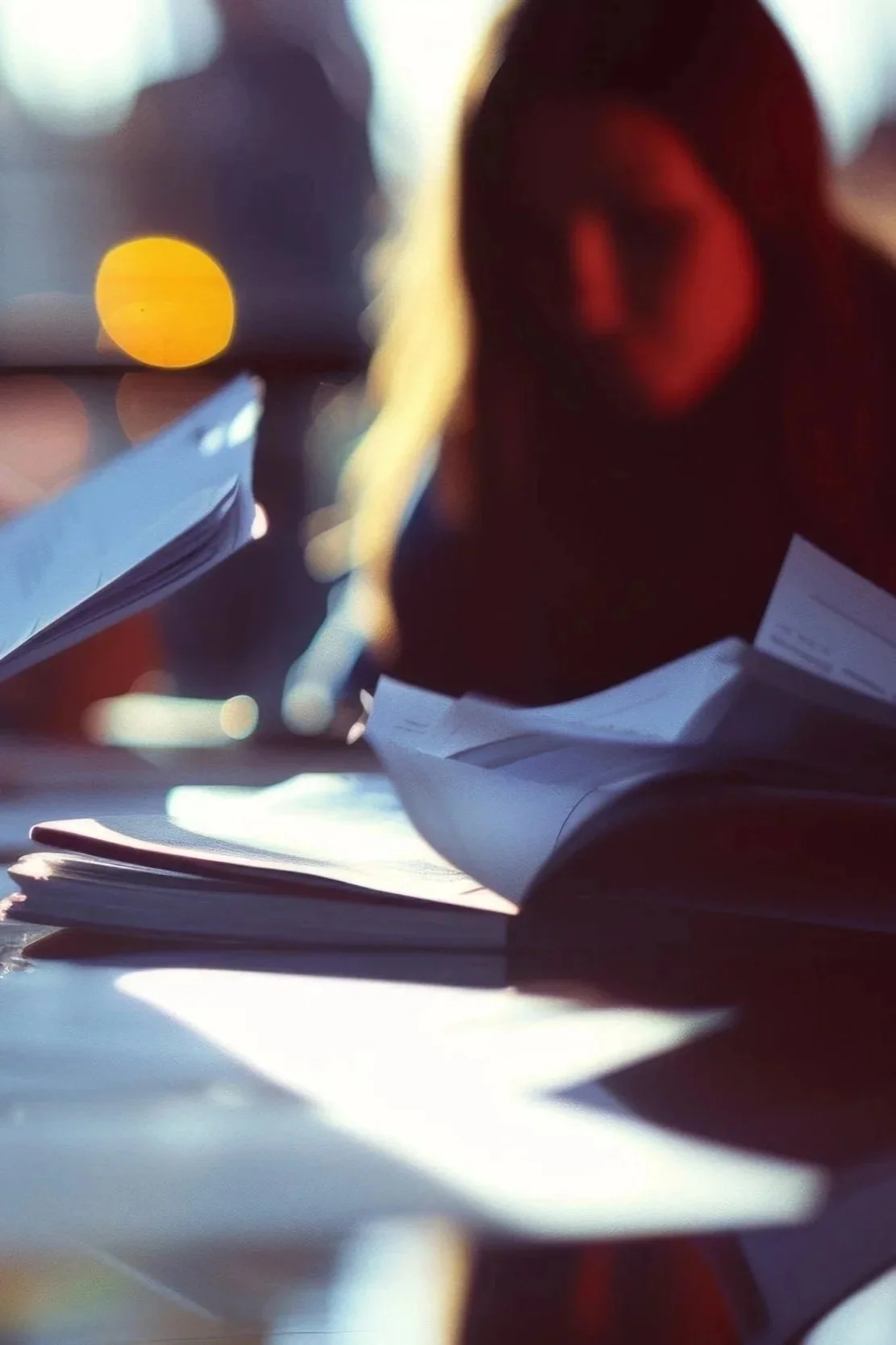 People working going over documents