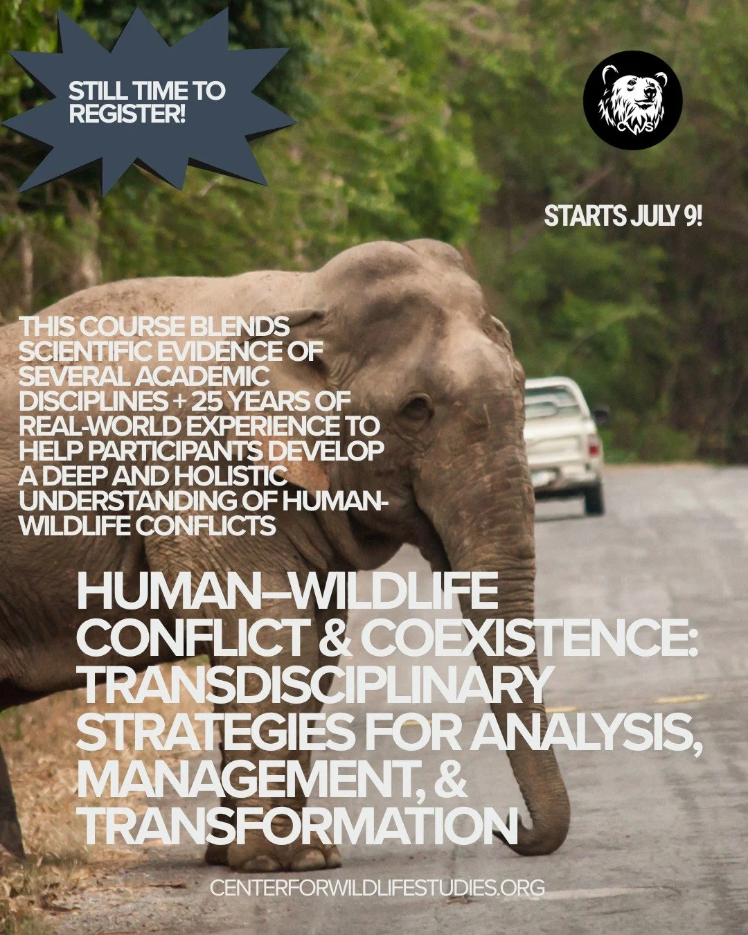 🌍 Balancing Nature &amp; Society: The Art of Coexistence 🌿 Enroll in our Summer Course, Human&ndash;Wildlife Conflict &amp; Coexistence: Transdisciplinary Strategies for Analysis, Management, &amp; Transformation

Navigating human-wildlife conflict
