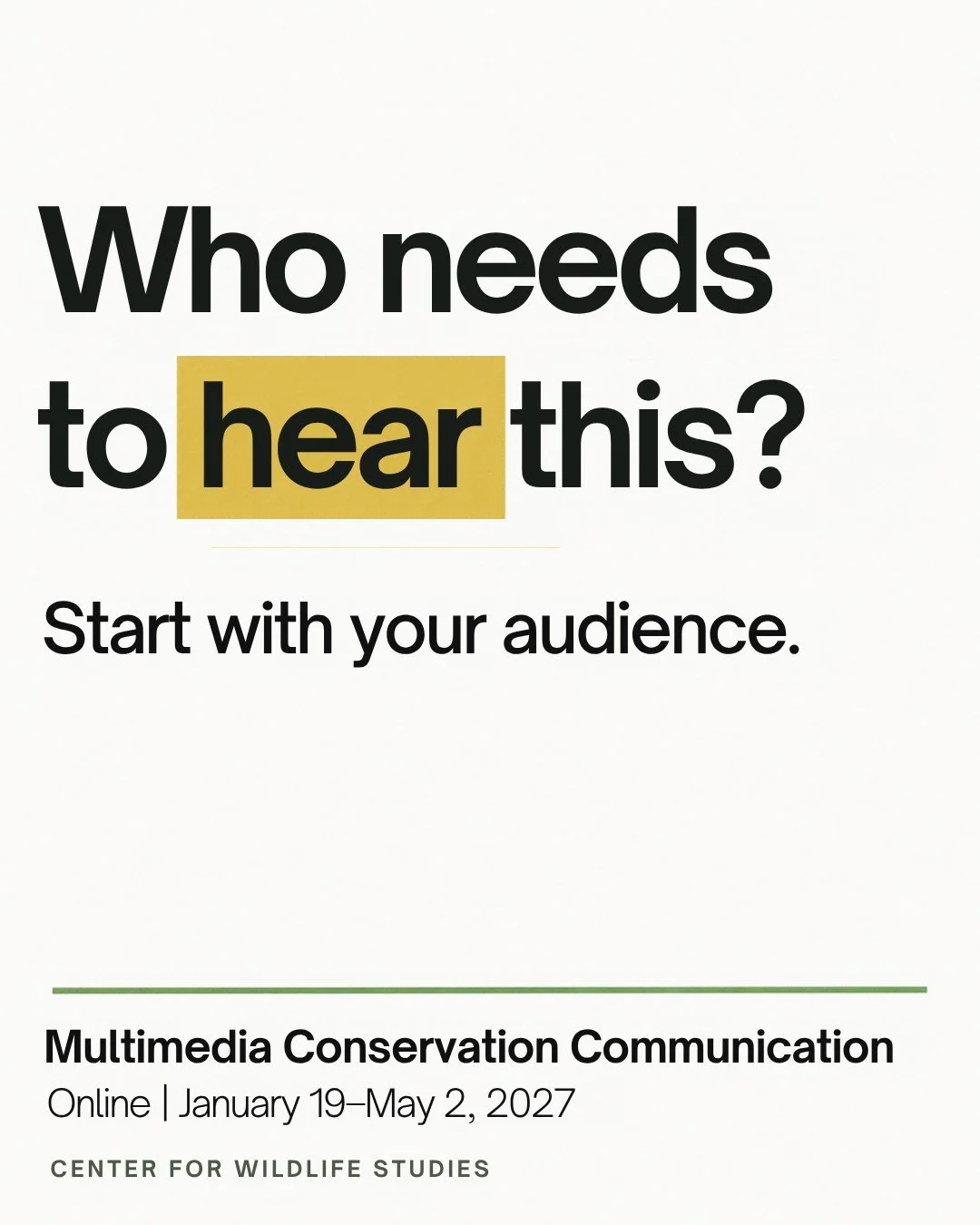 Try this before you write your next conservation post: picture one person you want to reach.

What do they already know?
What matters to them?
What would you like them to understand or do?

Those answers can help you choose your message and where to 