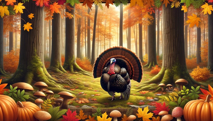 A+Thanksgiving+background+featuring+a+wild+turkey+in+a+natural+forest+setting.jpg