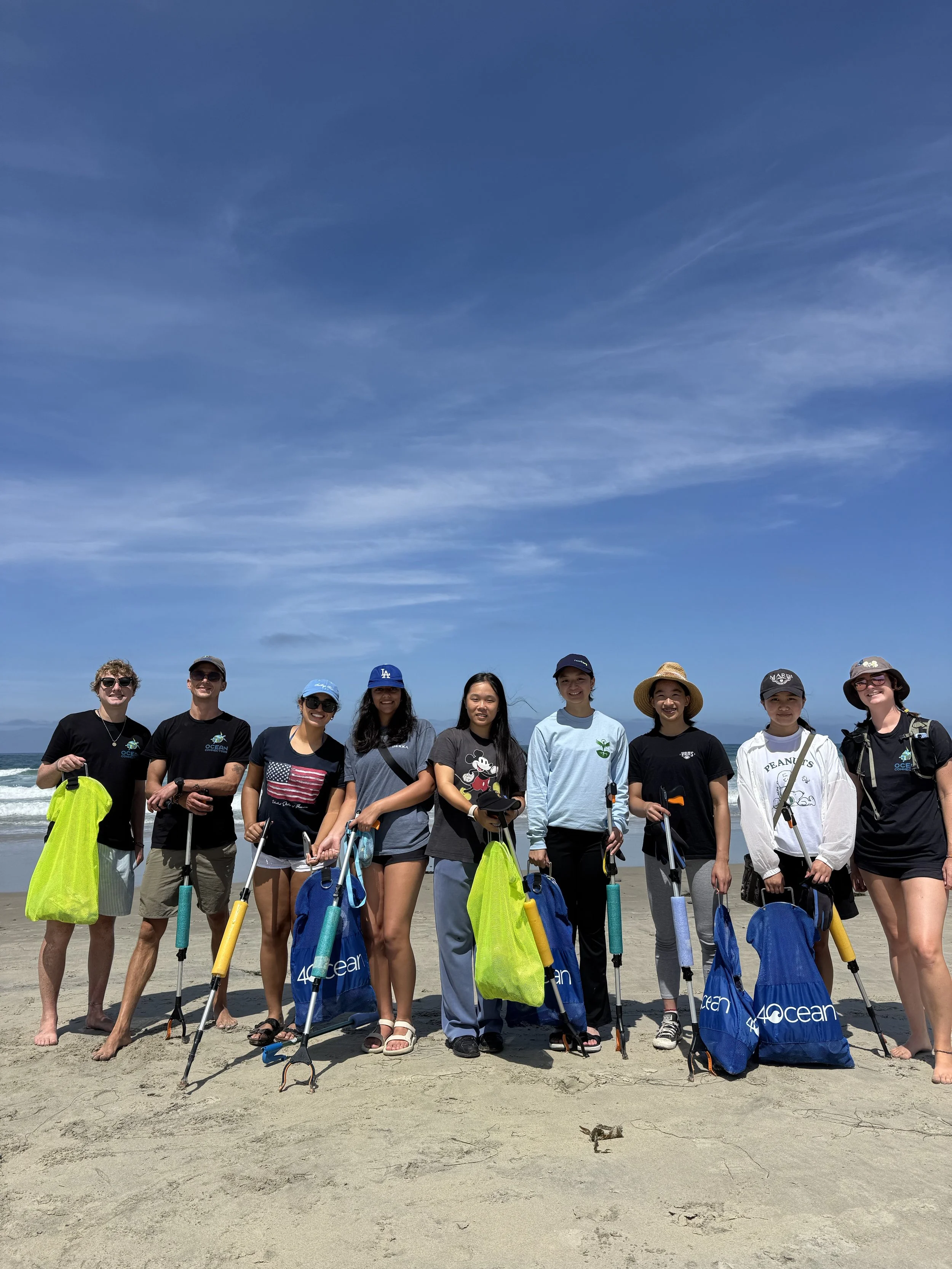 Project ARISE and Ocean Connectors volunteers at Torrey Pines Beach. 7/9/25