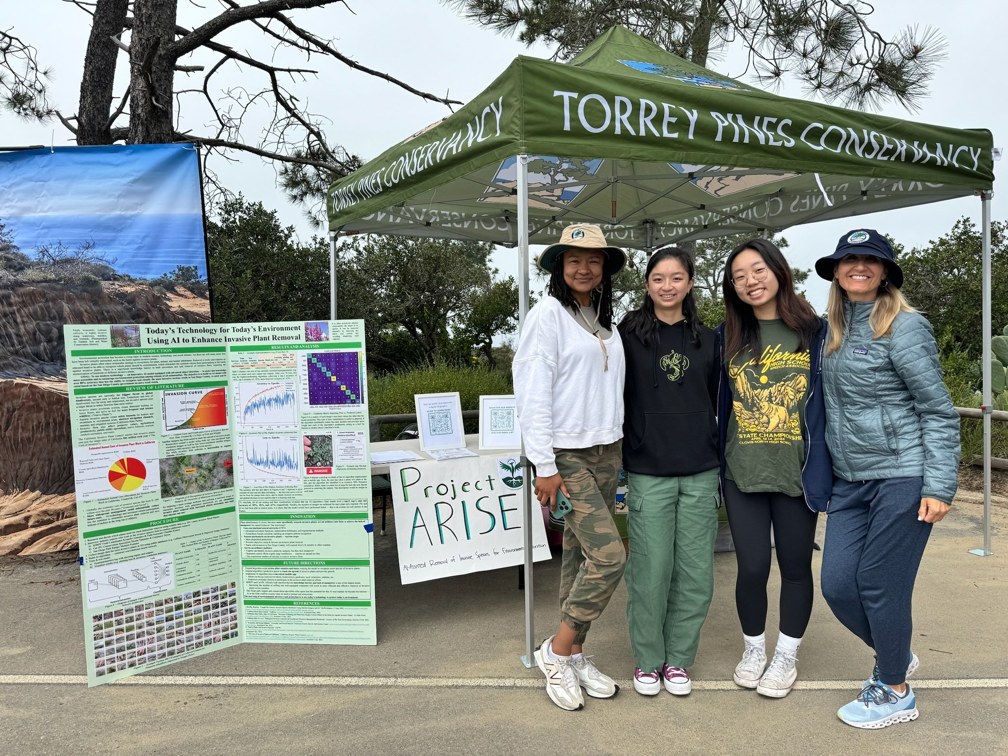 Project ARISE's stand with the Torrey Pines Conservancy at the Torrey Pines Natural State Reserve Earth Day Event. 4/21/24
