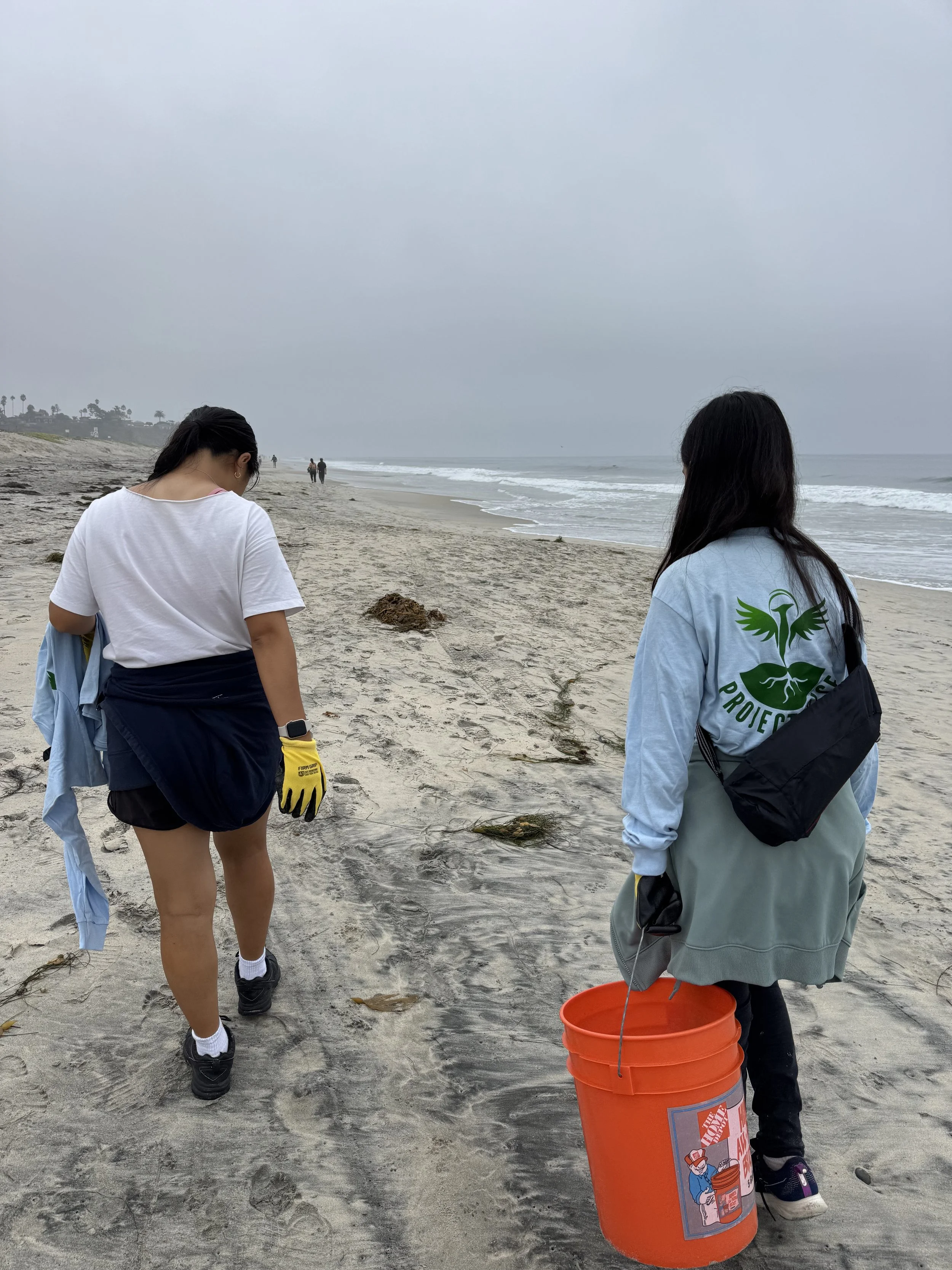 Volunteers picking up litter from Cardiff State Beach. 9/20/25