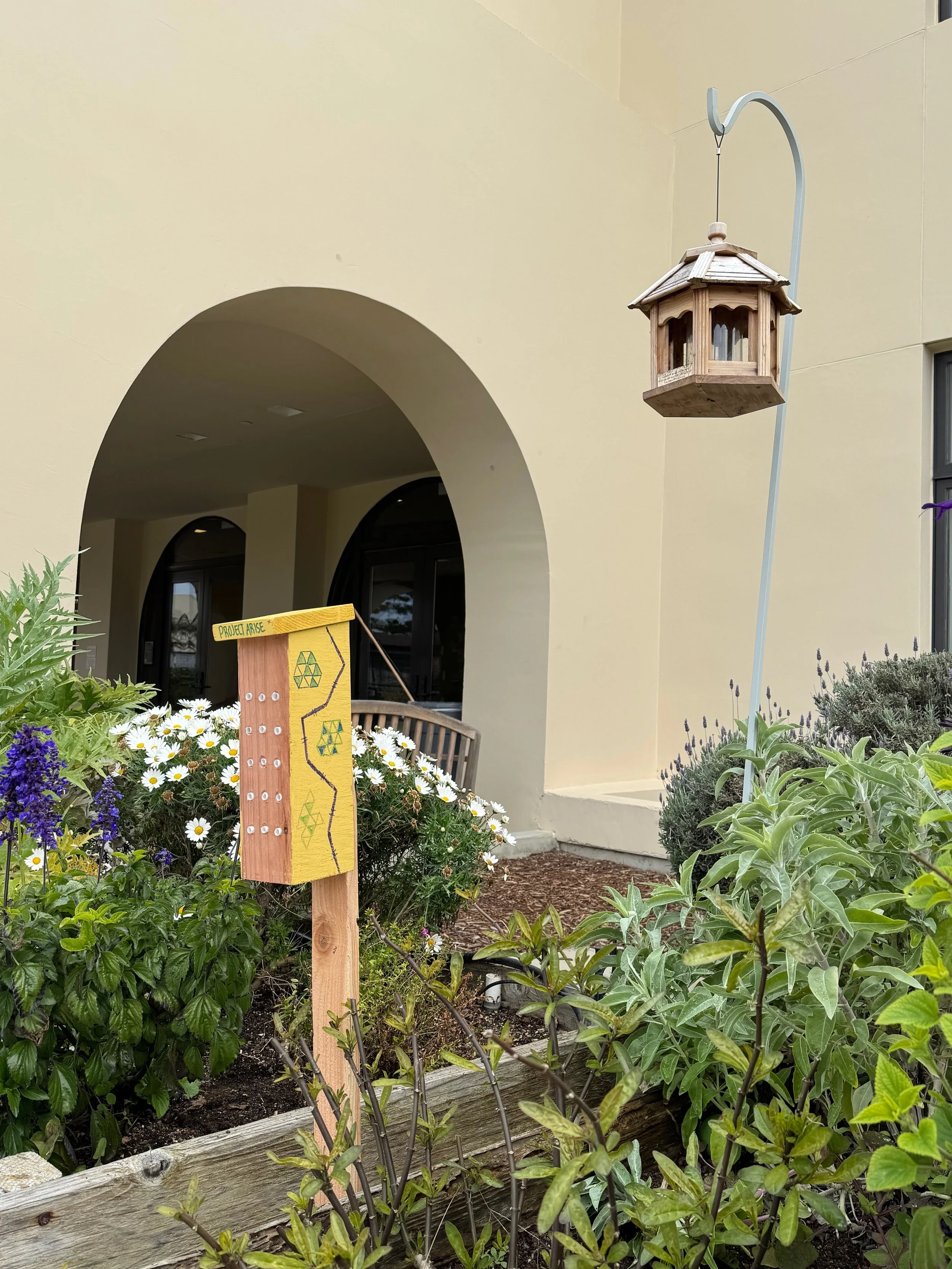 First completed mason bee house installed at the Bishop's pollinator garden. 3/5/25
