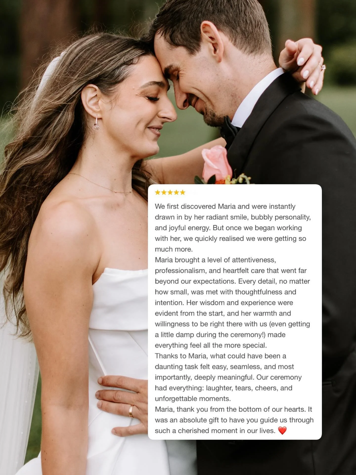 This review 🥹🫶

Thank you @sarahlovegrove__ &amp; @mattlovegrove_ ❤️

Gorgeous photo by @lovefromlunaphoto