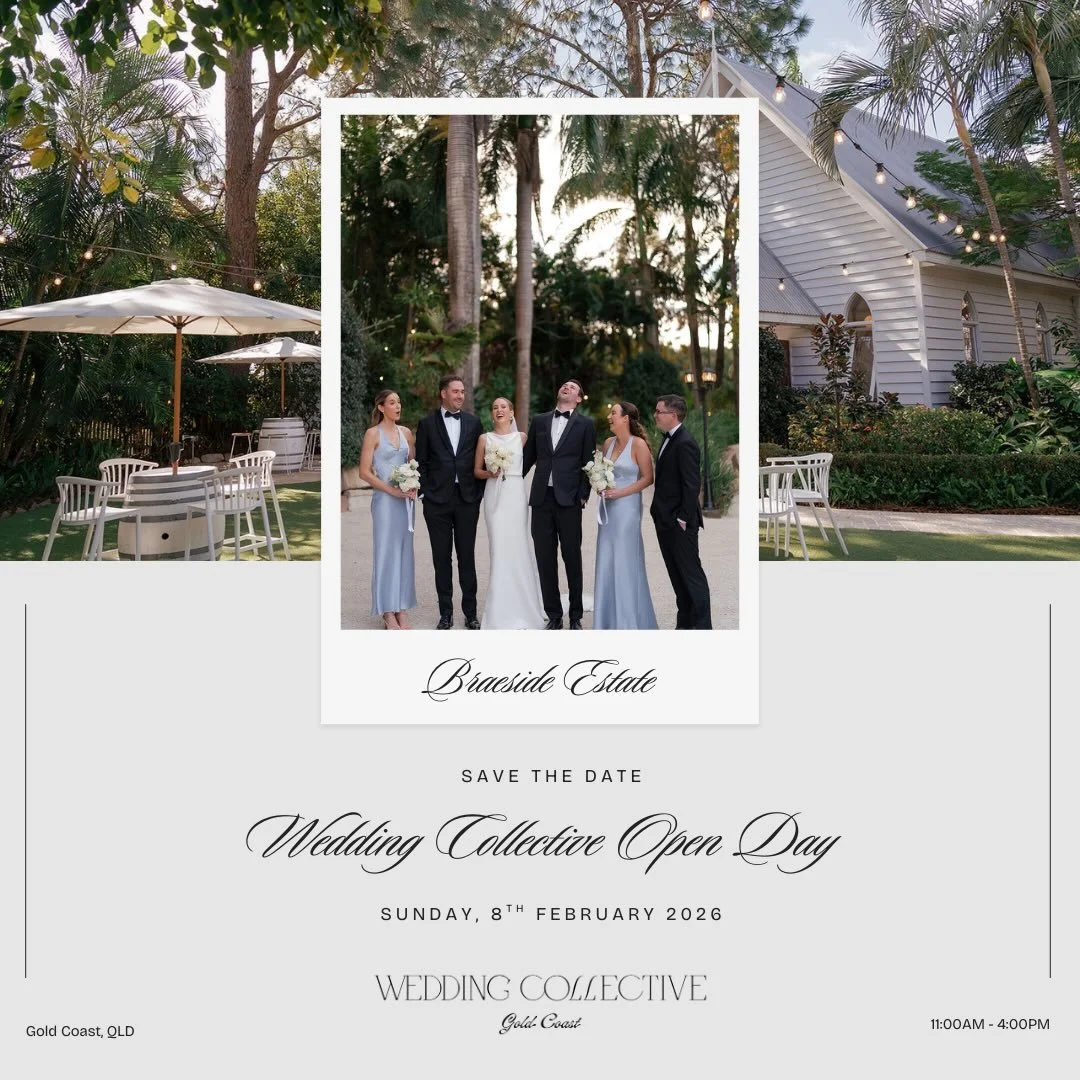 It&rsquo;s time for my fave open day: The @weddingcollectivegoldcoast Boutique Wedding Trail 💐

Come &amp; say hello to me: 

Venue - the beautiful @braesideestategc 
Time - 11am-4pm
Date - Sunday 8 February 2026

FREE tickets via @weddingcollective