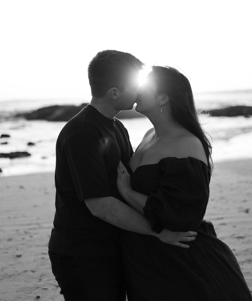 Nicole Johnson Photography ~ Black and white couple embrace kiss