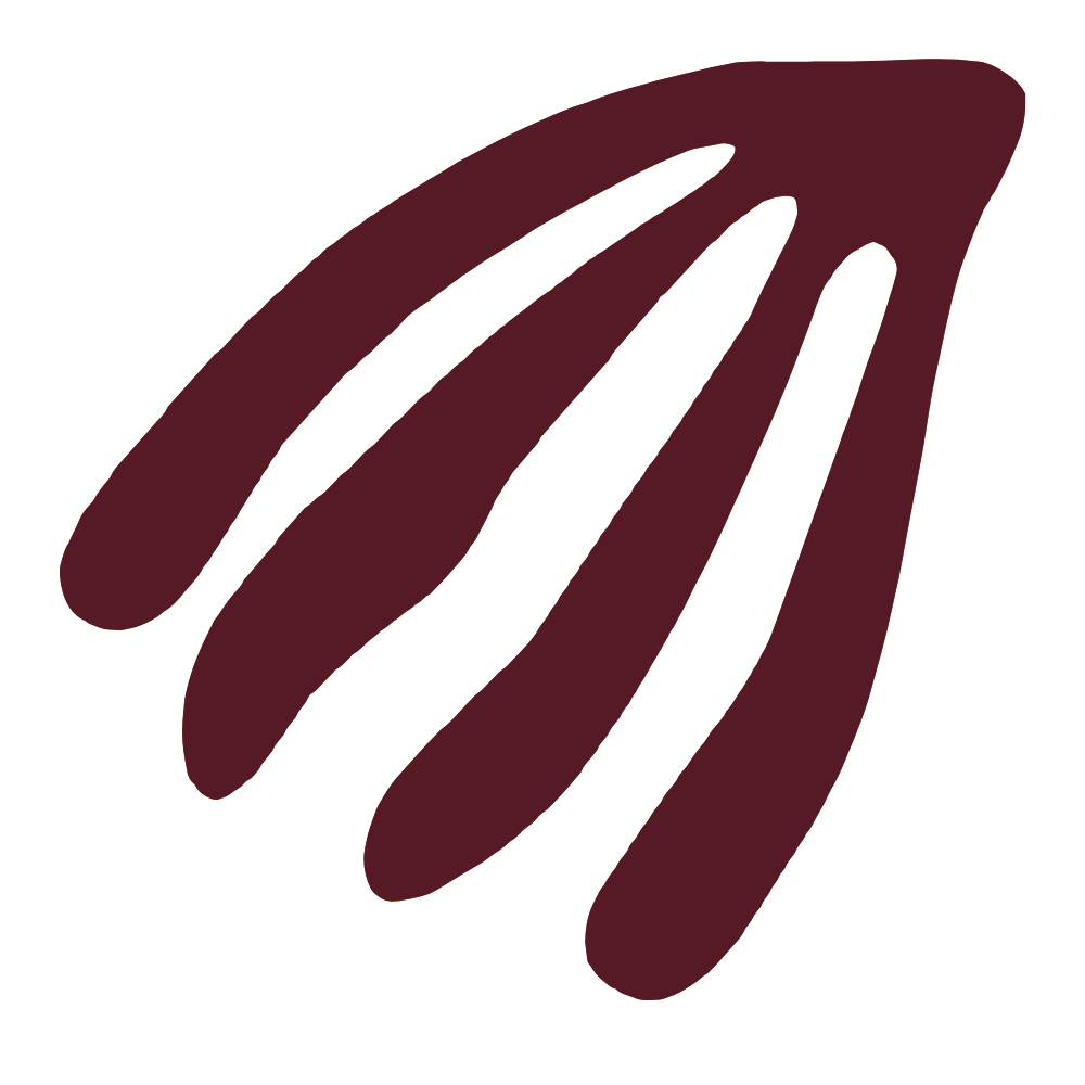 Geometric drawing of an outline square with sections divided by vertical, horizontal, and diagonal lines.