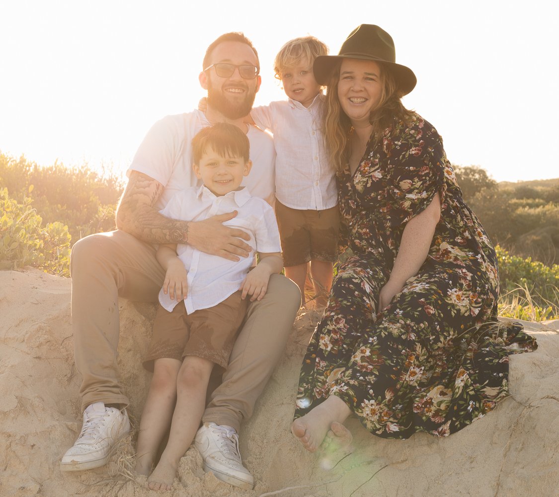 Nicole Johnson Photography ~Family session, backlit on sand