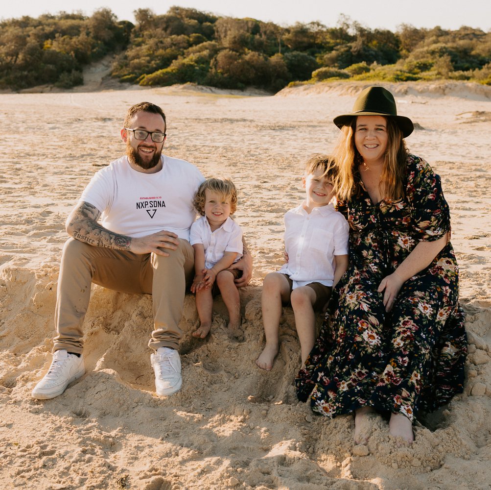 Nicole Johnson Photography ~ Family session. Family of four photo on beach