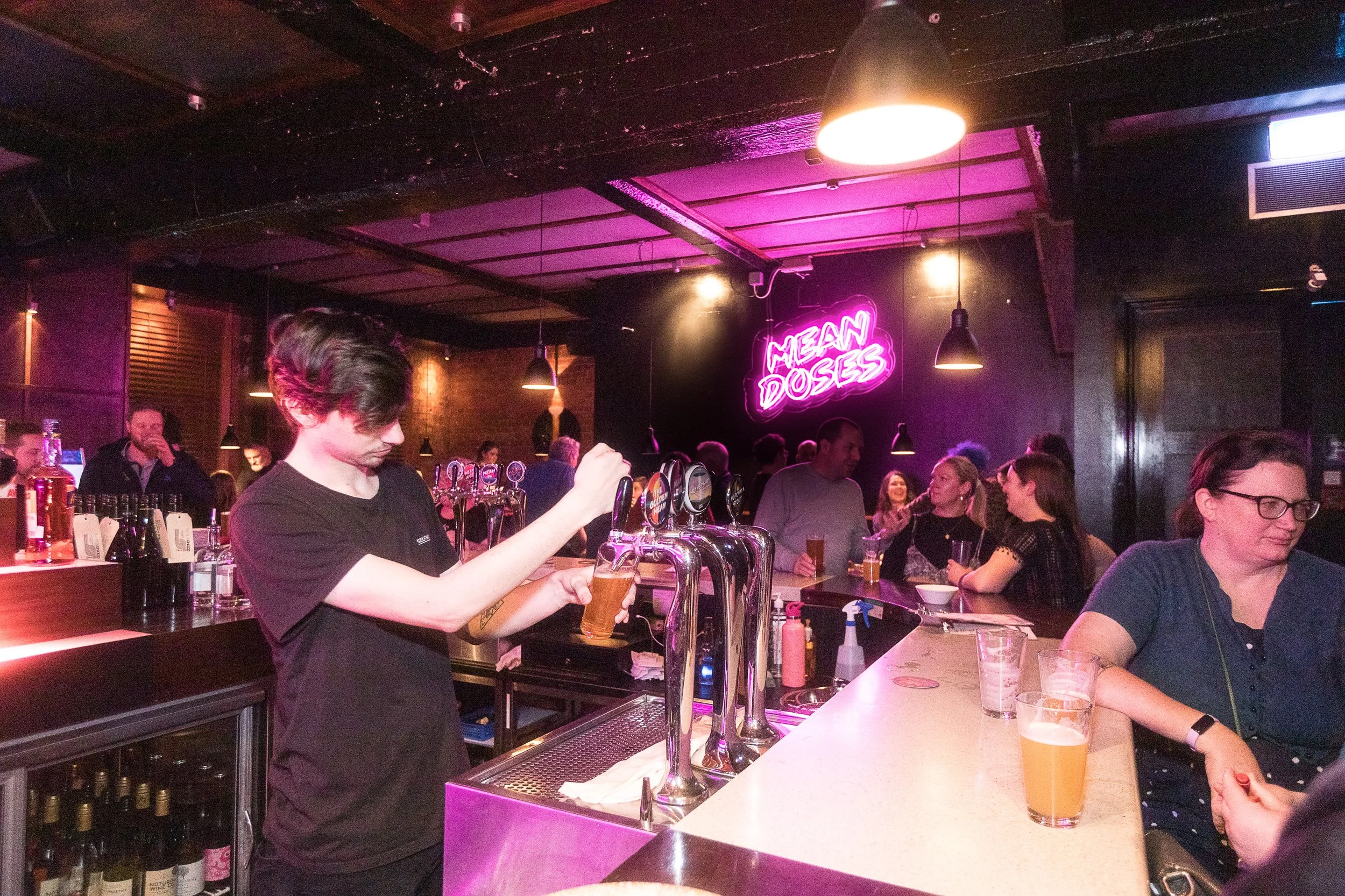 Inside the Mean Doses taproom on Tory Street