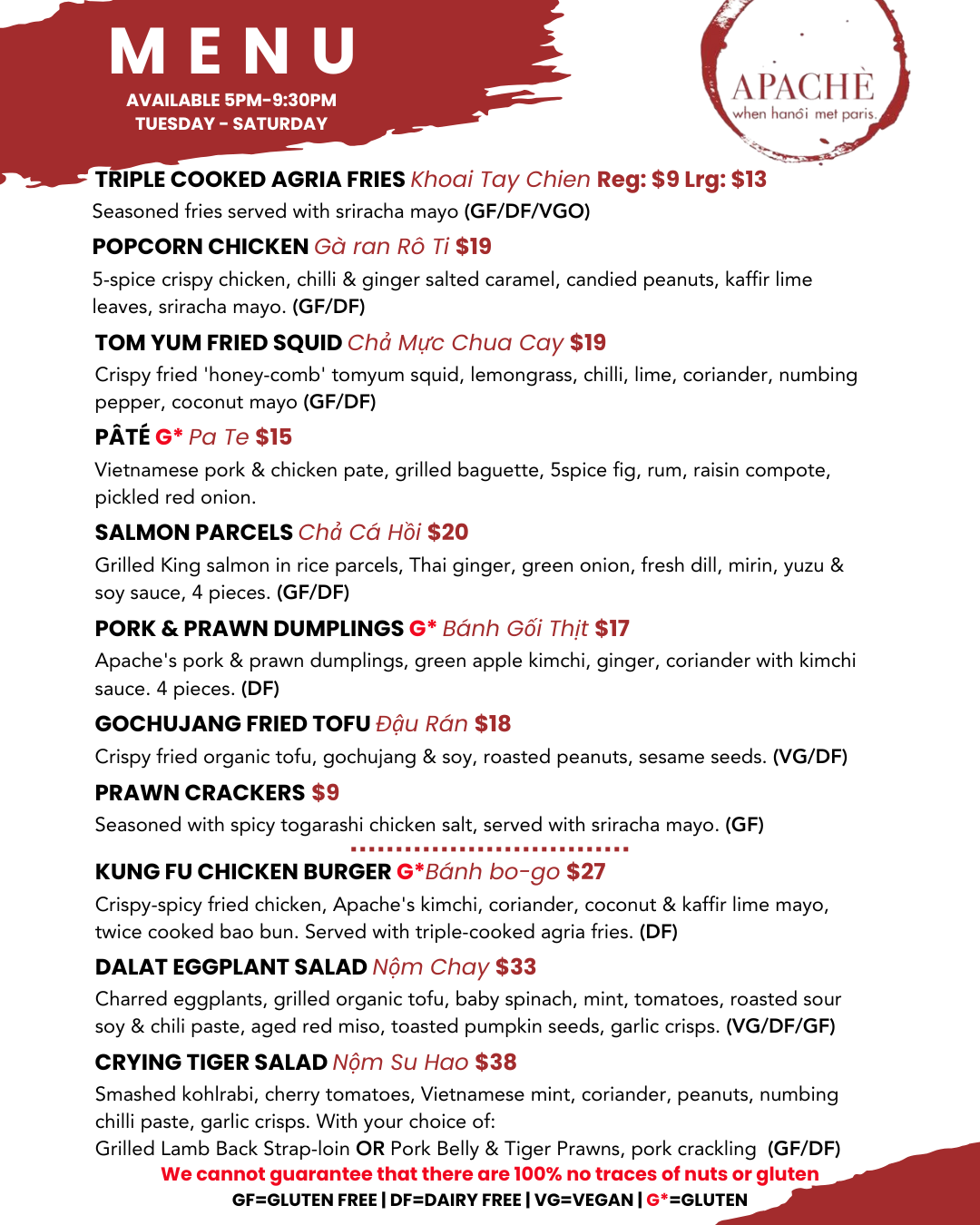 Apache Menu Eats & Drinks — Mean Doses