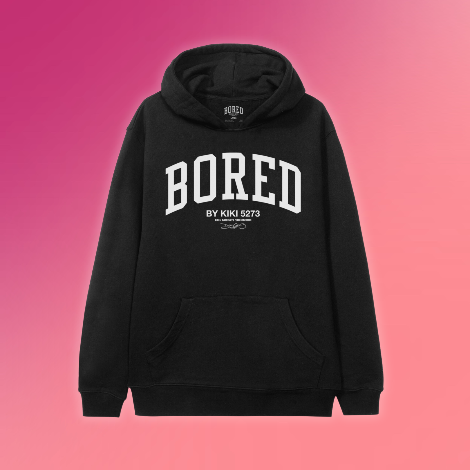 BORED BY KIKI HOODIE (BLK - FRONT)